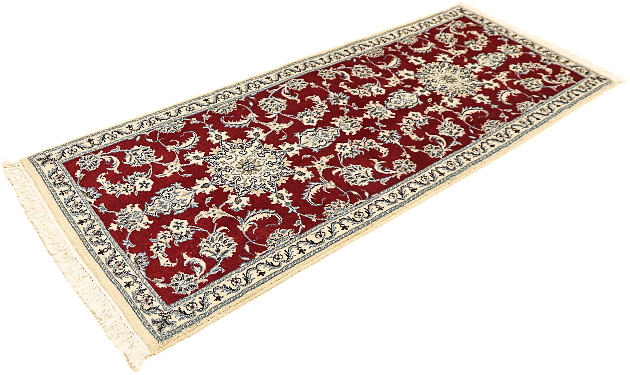 Image of morgenland Orientteppich »Perser - Nain - 193 x 80 cm - dunkelrot«, rechteckig, 12 mm Höhe, Wohnzimmer, Handgeknüpft, Einzelstück mit Zertifikat bei Ackermann Versand Schweiz
