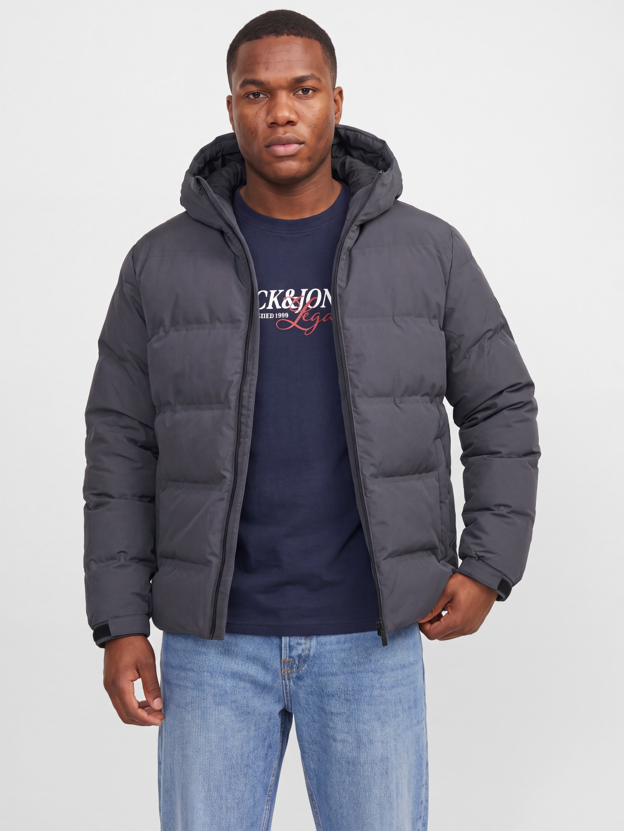 Image of Jack & Jones PlusSize Steppjacke "JJSAGE PUFFER JACKET BF PLS" mit Kapuze Kunstfaser, regular fit