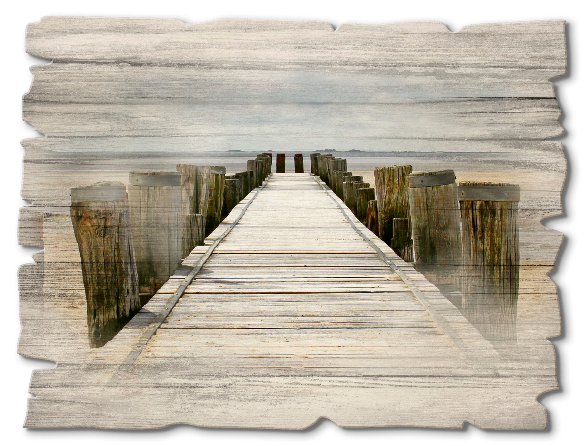 Image of Artland Holzbild "Steg ins Watt" Strand 1 Stk. tlg.
