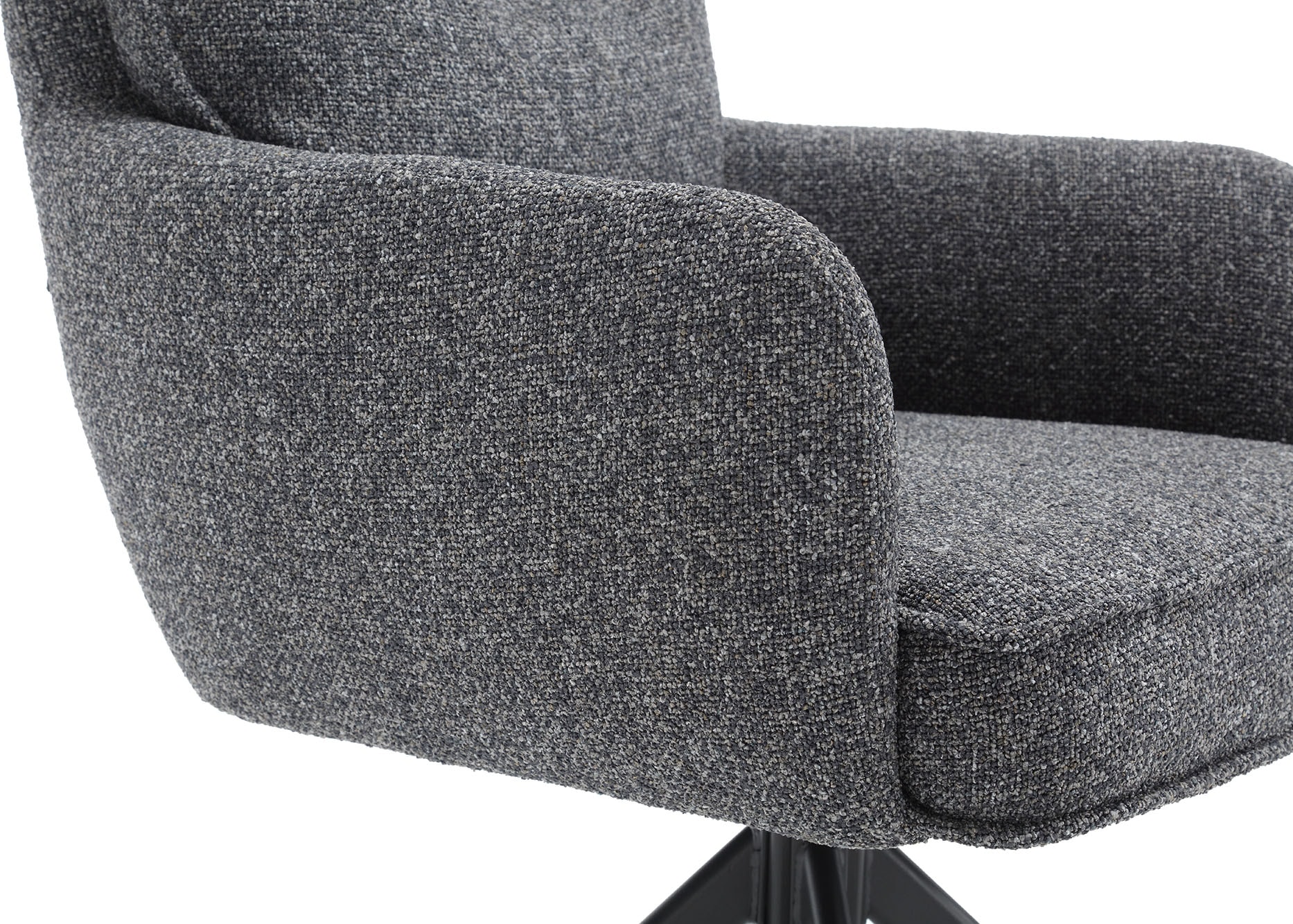 SalesFever Esszimmerstuhl »Austin Armlehnstuhl mit Taschenfederkern-Polsterung«, 1 St., Strukturstoff, Esszimmersessel mit 360° Drehfunktion, Metallfuss