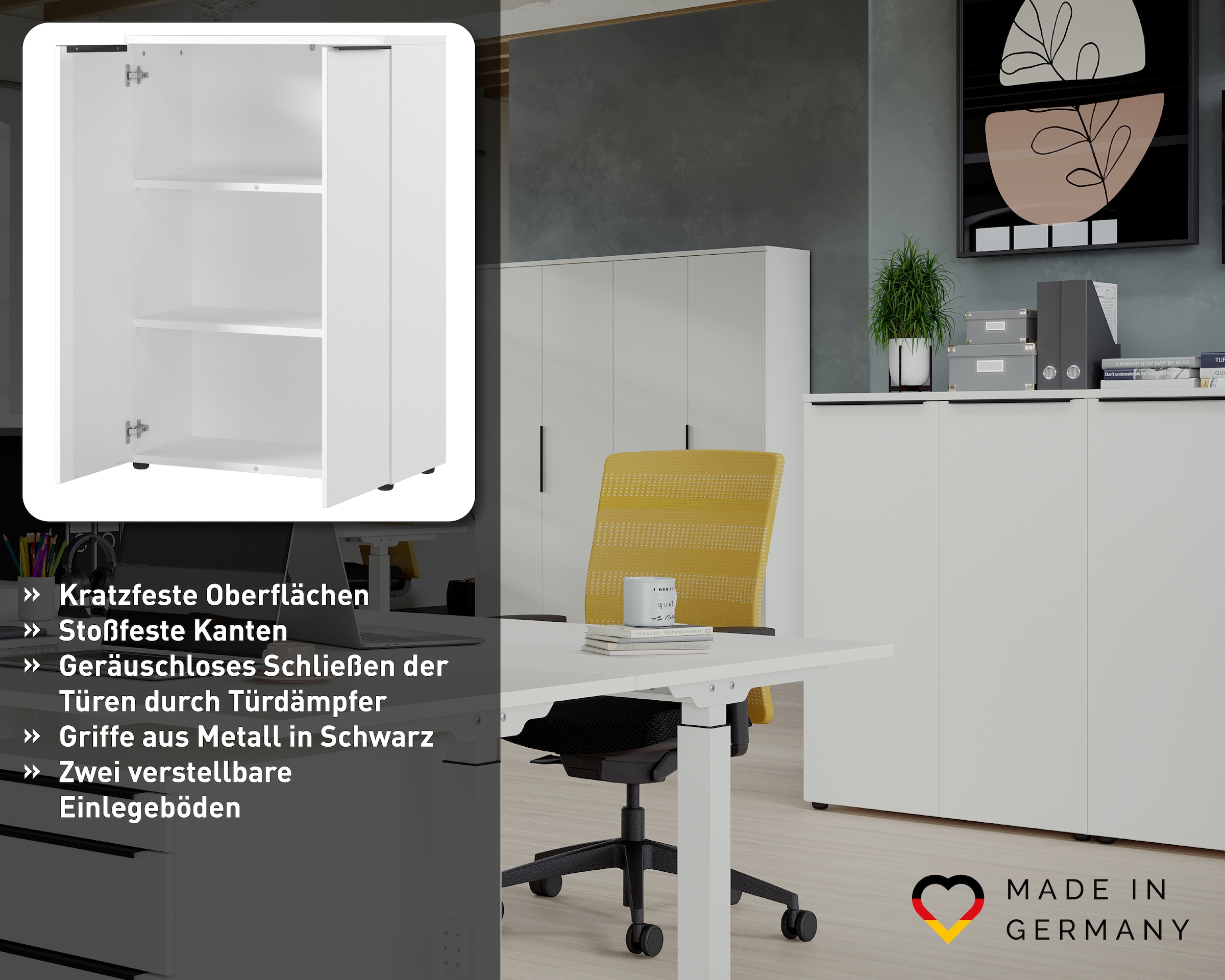 GERMANIA Armoire de classement »Mailand« optionnel avec tiroir, amortisseur de porte, largeur 80 cm, Made in Germany