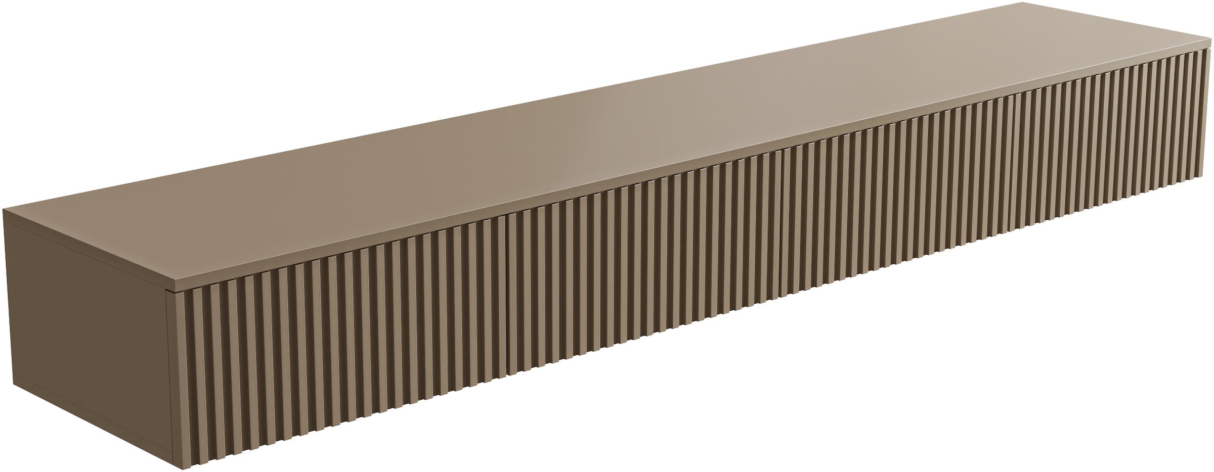 HBZ Table basse »Lowboard Lanai, hängend, mit moderner Rillenoptik« 1 cuis tlg. Largeur 200cm, revêtement mélaminé, ouverture par pression