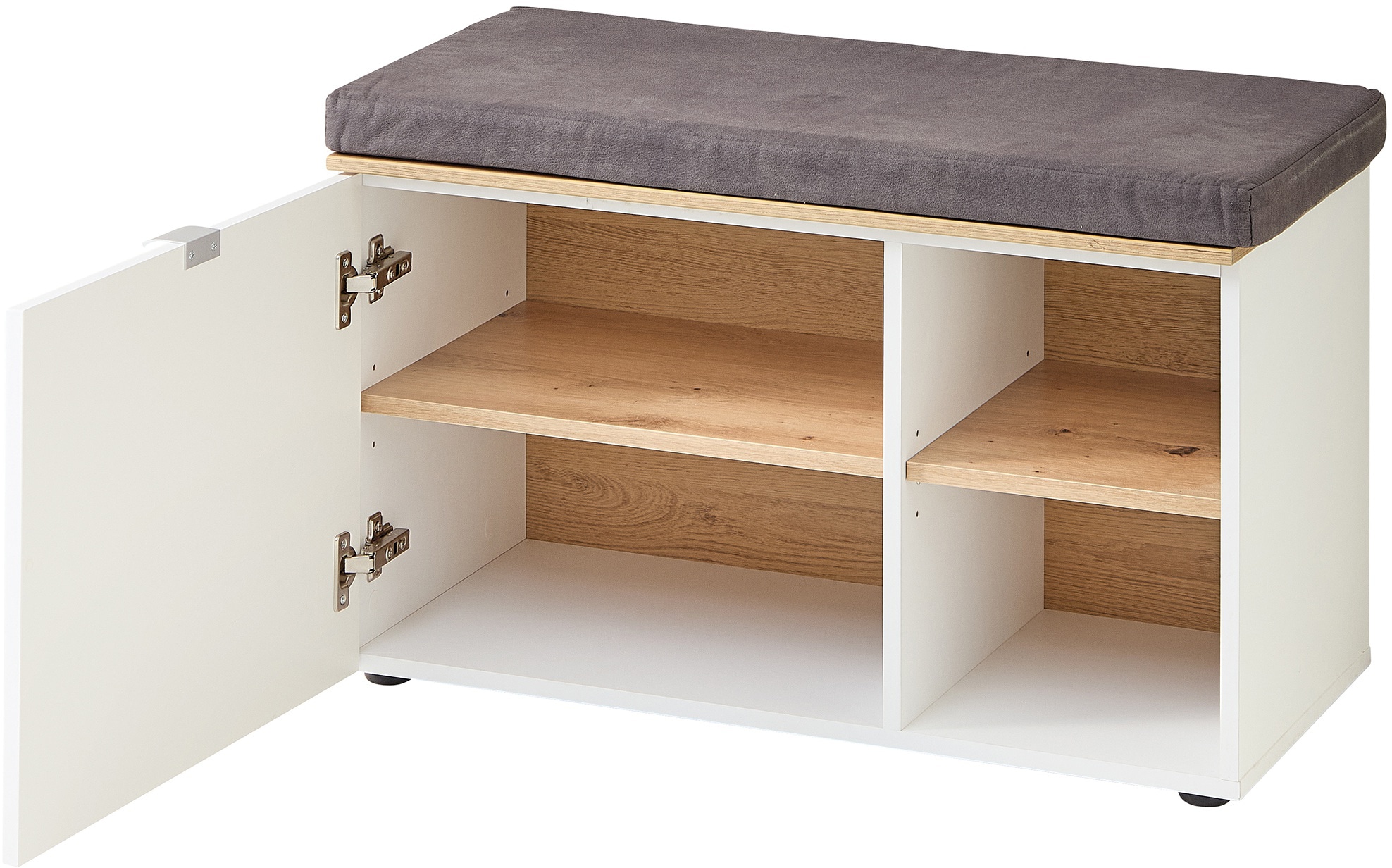 Innostyle Schuhschrank »Bari Schuhbank inkl. Sitzkissen, BxHxT 78x50x38 cm« 1 Stk. tlg. 1 türig, 4 Fächer, Softclose, ABS Kantenschutz