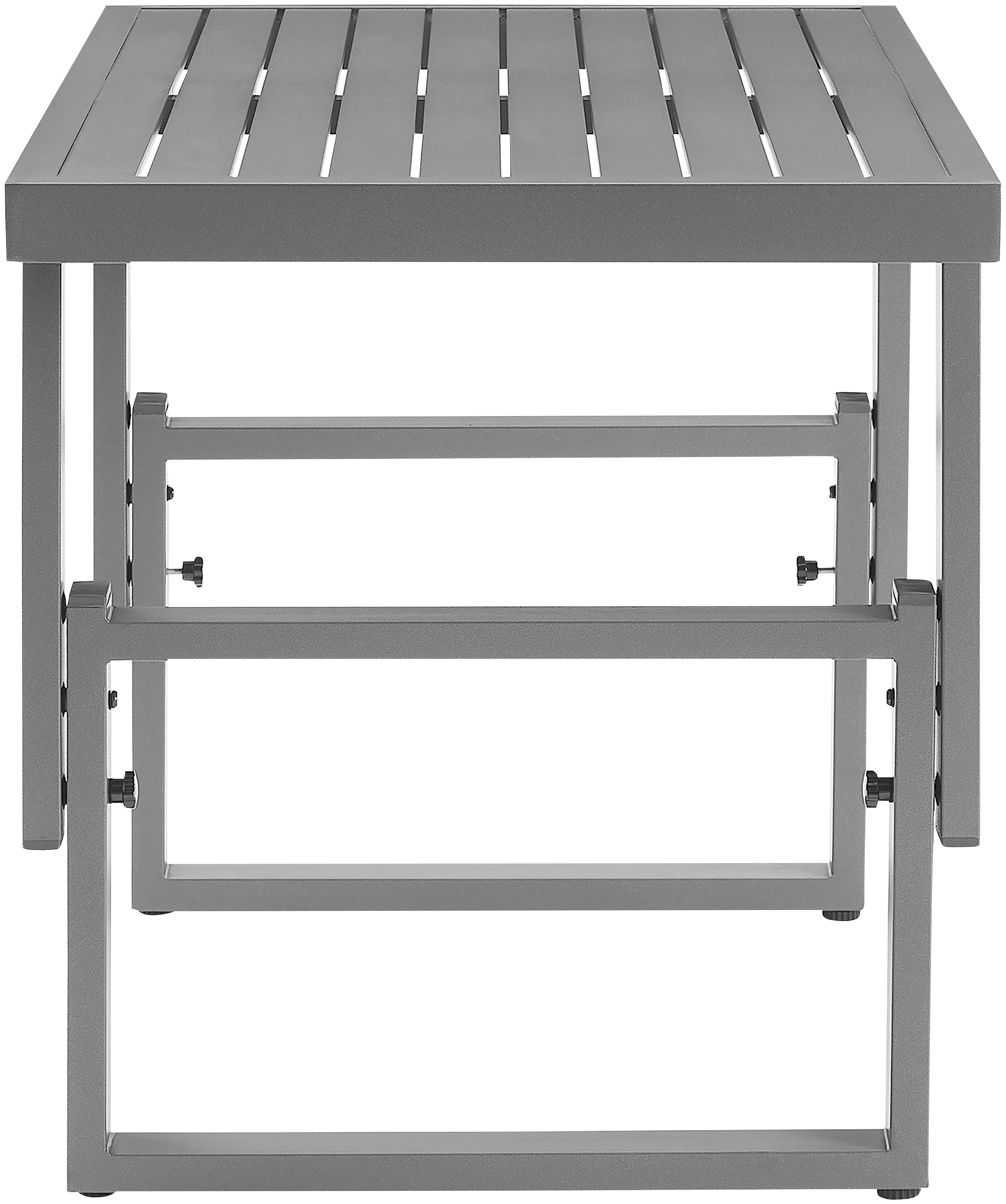 KONIFERA Gartenlounge-Set »Hamburg« Set, Tisch:100x60x60/40cm,abnehmbare Rückenlehnen ,individuell aufstellbar, 14 Stk. tlg. höhenverstellbarer Tisch, inkl. Schutzhülle, Aluminiumgestell