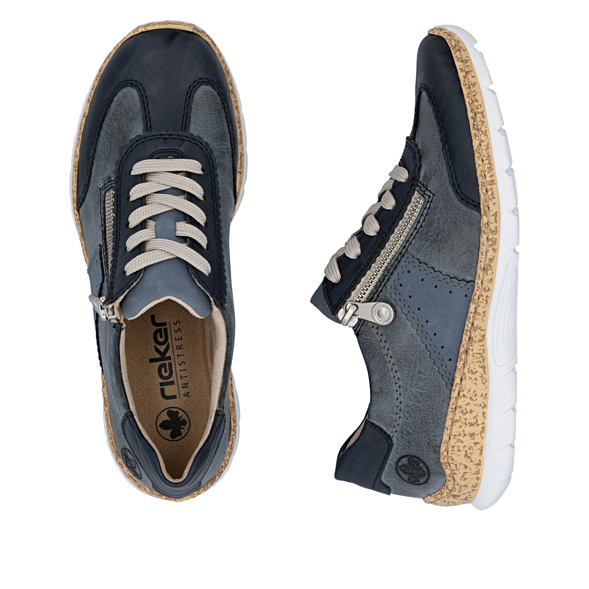 Rieker Sneaker  Schnürschuh, Halbschuh, Casual-Sneaker mit Reissverschluss