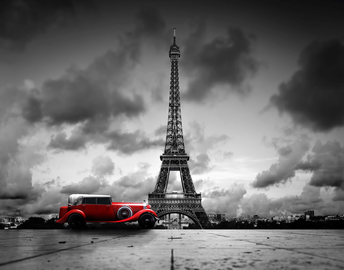 Image of Papermoon Fototapete "Oldtimer Eiffelturm"