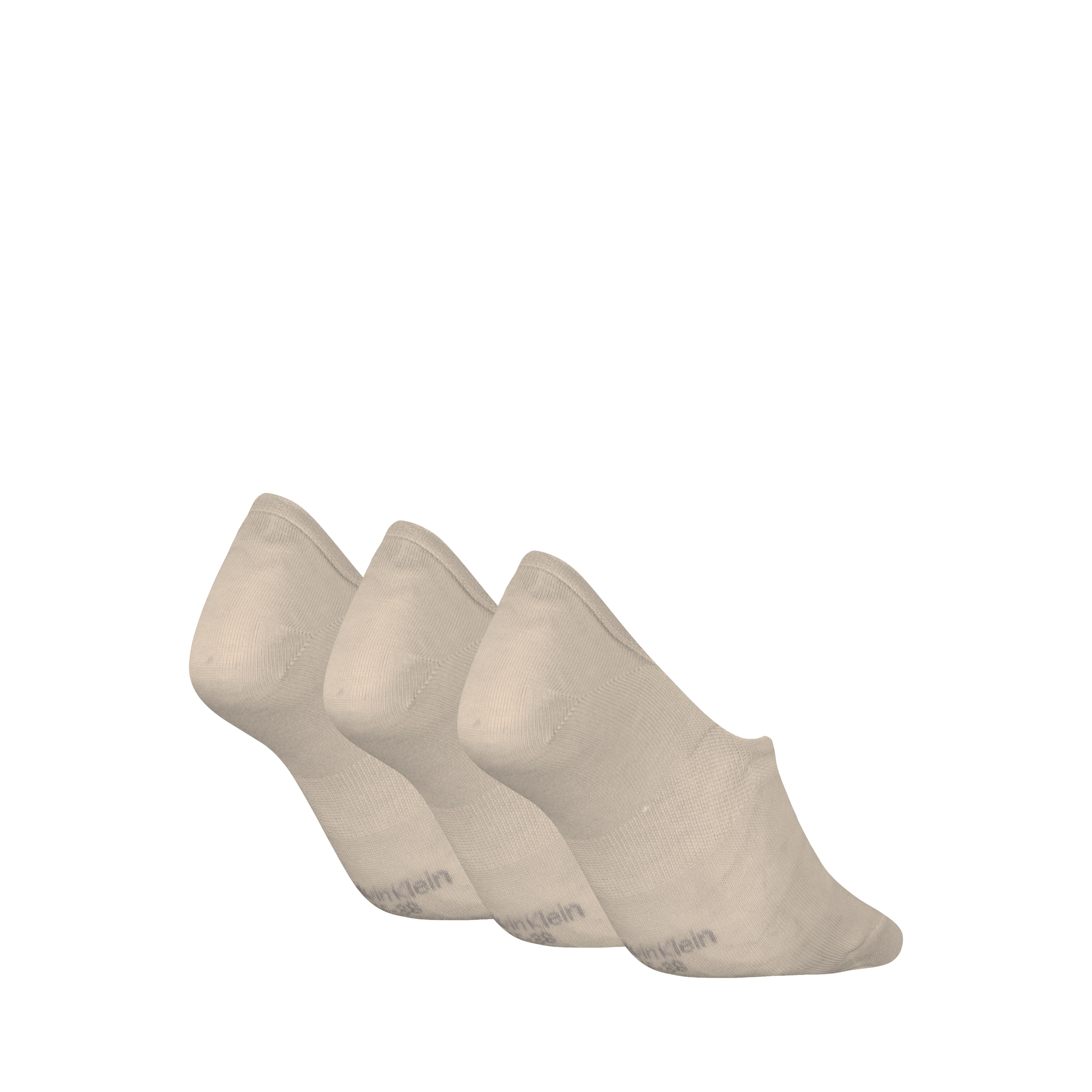 Calvin Klein Chaussons »CK WOMEN FOOTIE MC« 3 Paar,  Antirutsch Noppen im Fersenbereich, Cotton-Mix, elastisch