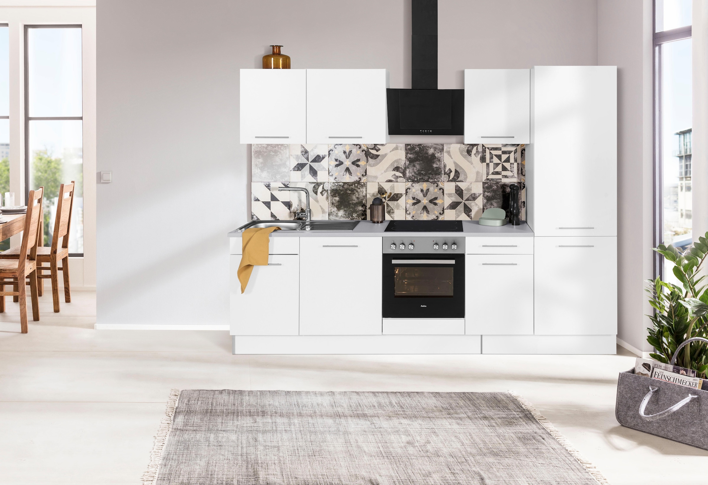 wiho Küchen Küchenzeile »Ela«, Breite 280 cm, Soft-Close-Funktion, höhenverstellbare Füsse