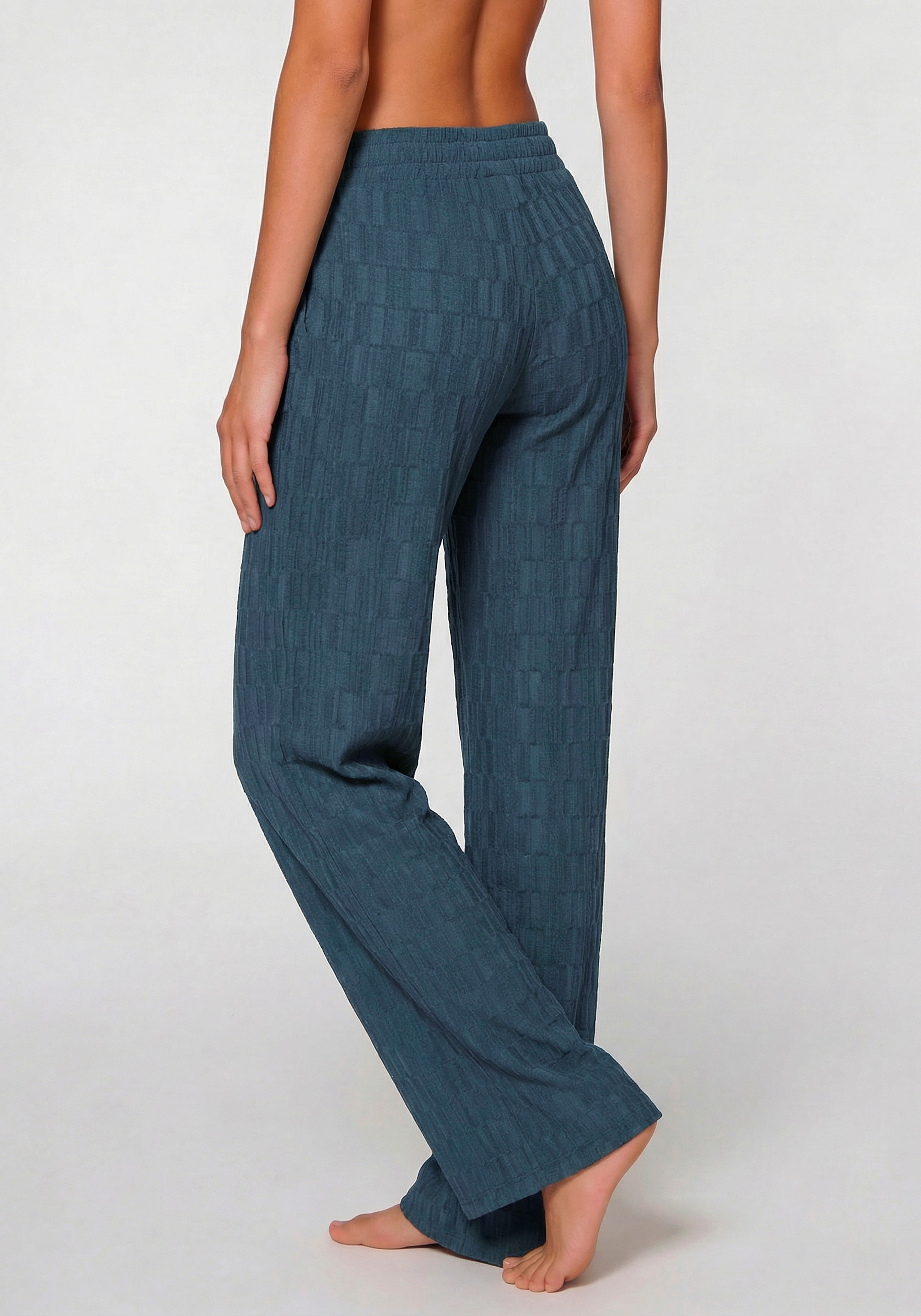 LASCANA Pantalon homewear »-Relaxhose«  coupe large, design en structure nid d'abeille