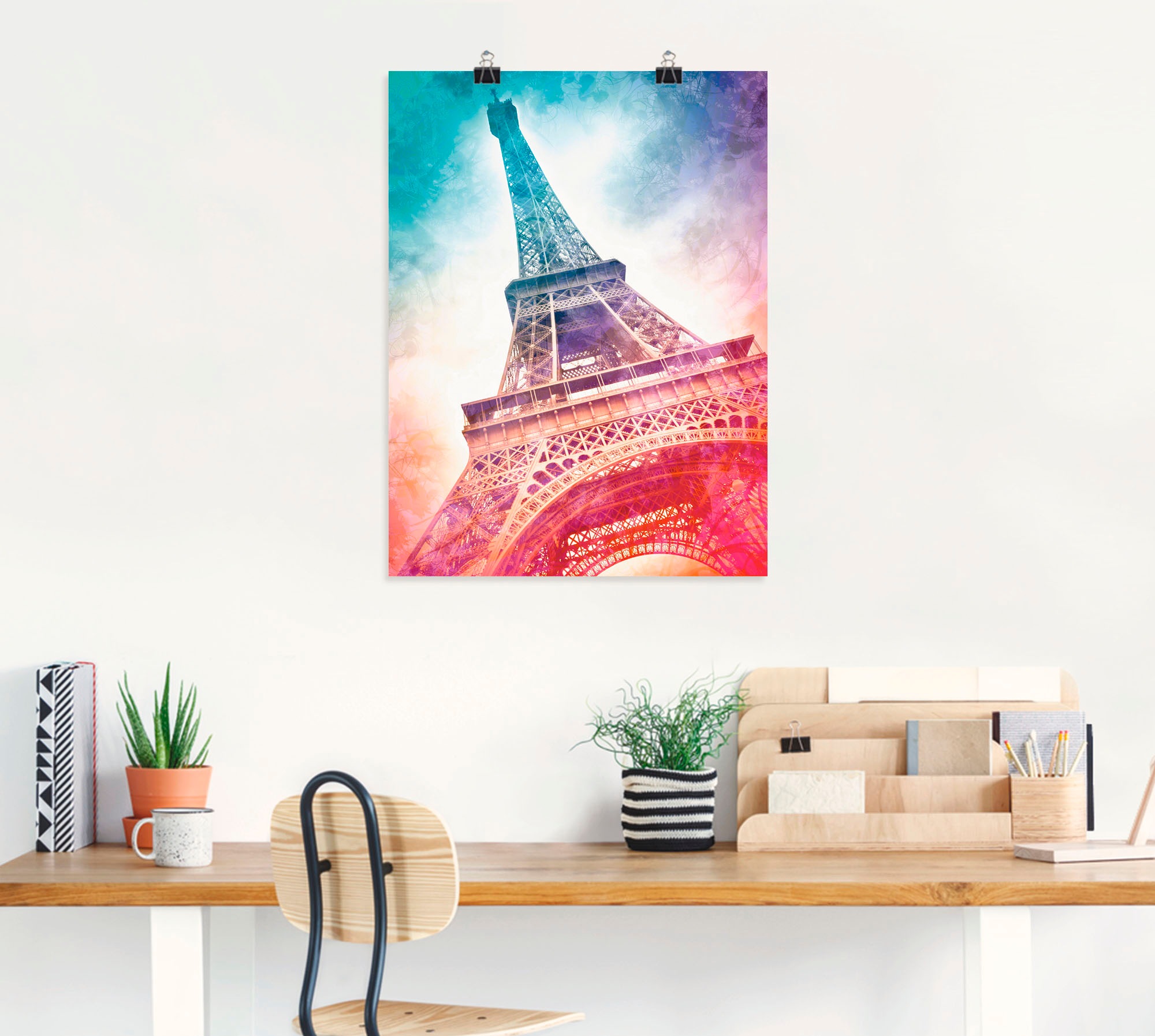 Artland Poster »Paris Eiffelturm II«, Gebäude, (1 St.), als Alubild, Leinwandbild, Wandaufkleber oder Poster in versch. Grössen