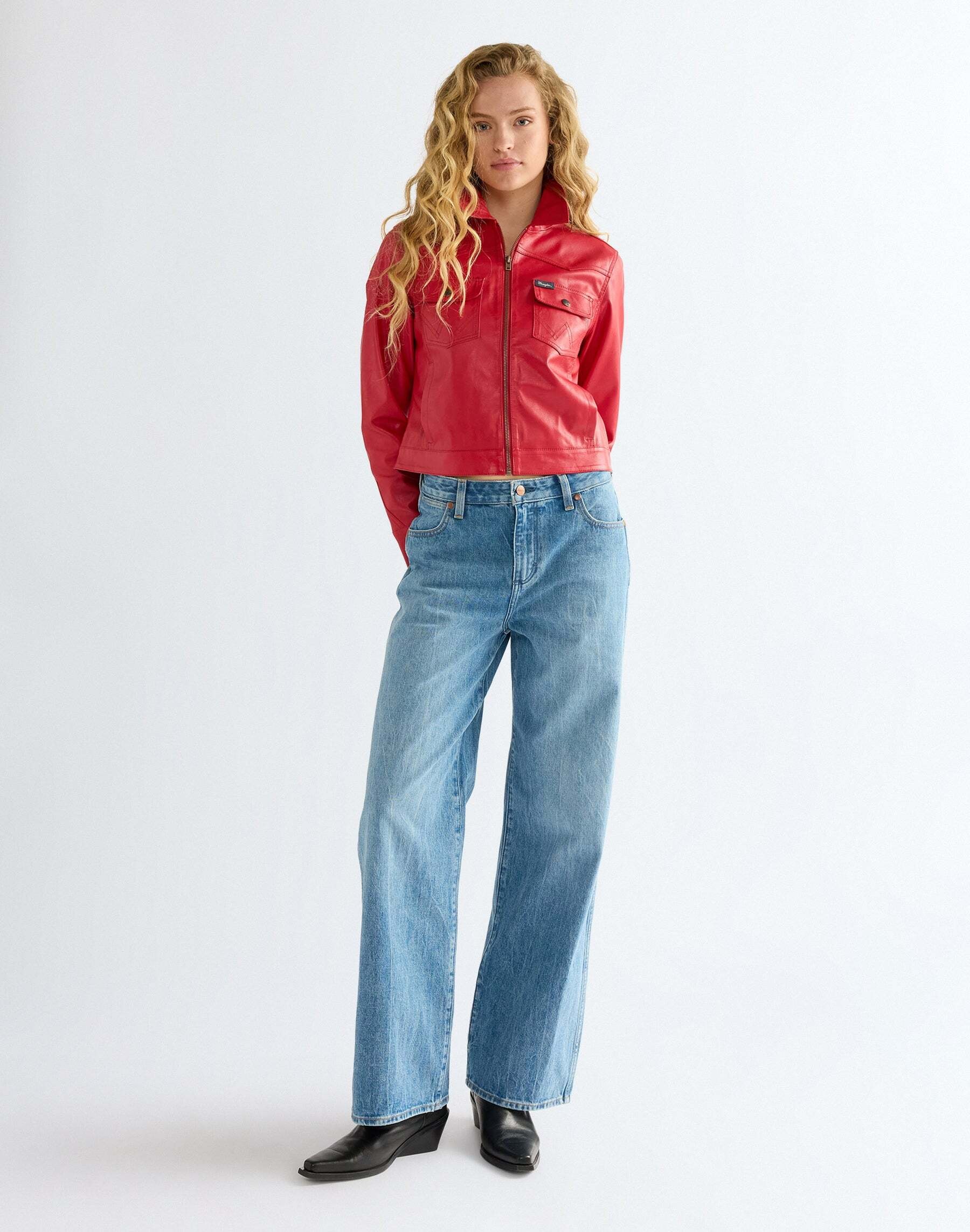 Wrangler Veste en imitation cuir »WRANGLER Kunstlederjacke Slim Seamed«