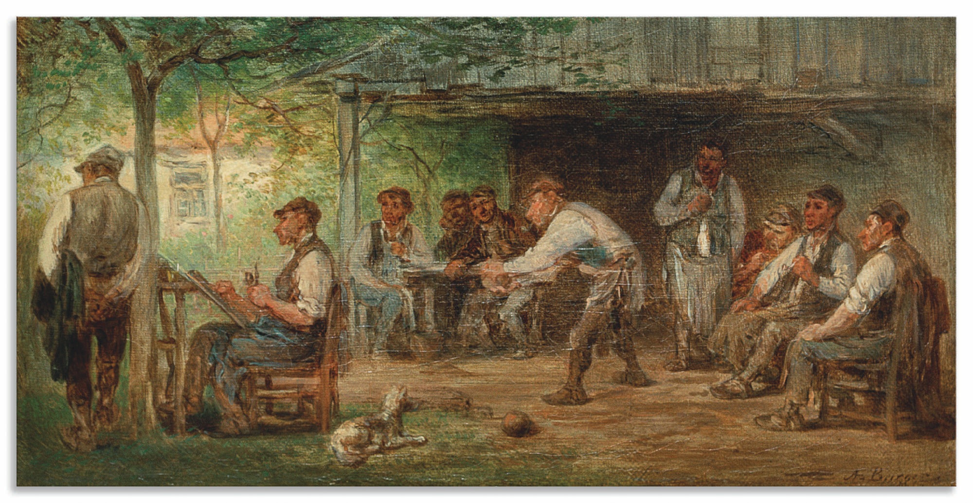 Image of Artland Wandbild »Niederhöchstädter Kegelbahn«, Bilder von Männern, (1 St.), in vielen Grössen & Produktarten - Alubild / Outdoorbild für den Aussenbereich, Leinwandbild, Poster, Wandaufkleber / Wandtattoo auch für Badezimmer geeignet bei Ackermann Versan