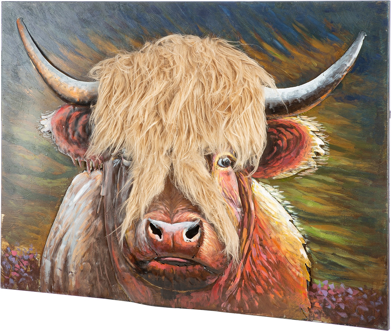 GILDE Metallbild »Bild rechteckig Highland-Beauty  braun« Kuh 1 Stk. tlg. Highland Cattle Tierporträt rustikaler Charme Landhaus Country