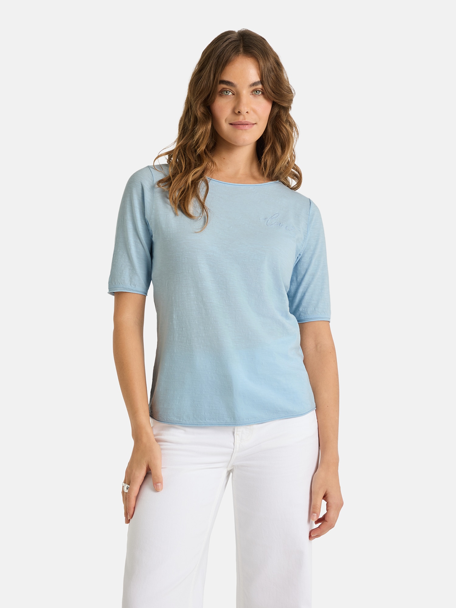 Lieblingsstück Rundhalsshirt »CandiceEP« mit Statement-Stickerei und im Batik-Look