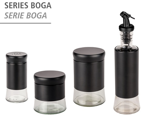 WENKO Vorratsdose »Boga«, (Set, 2 tlg.), Glas kombiniert mit Edelstahl