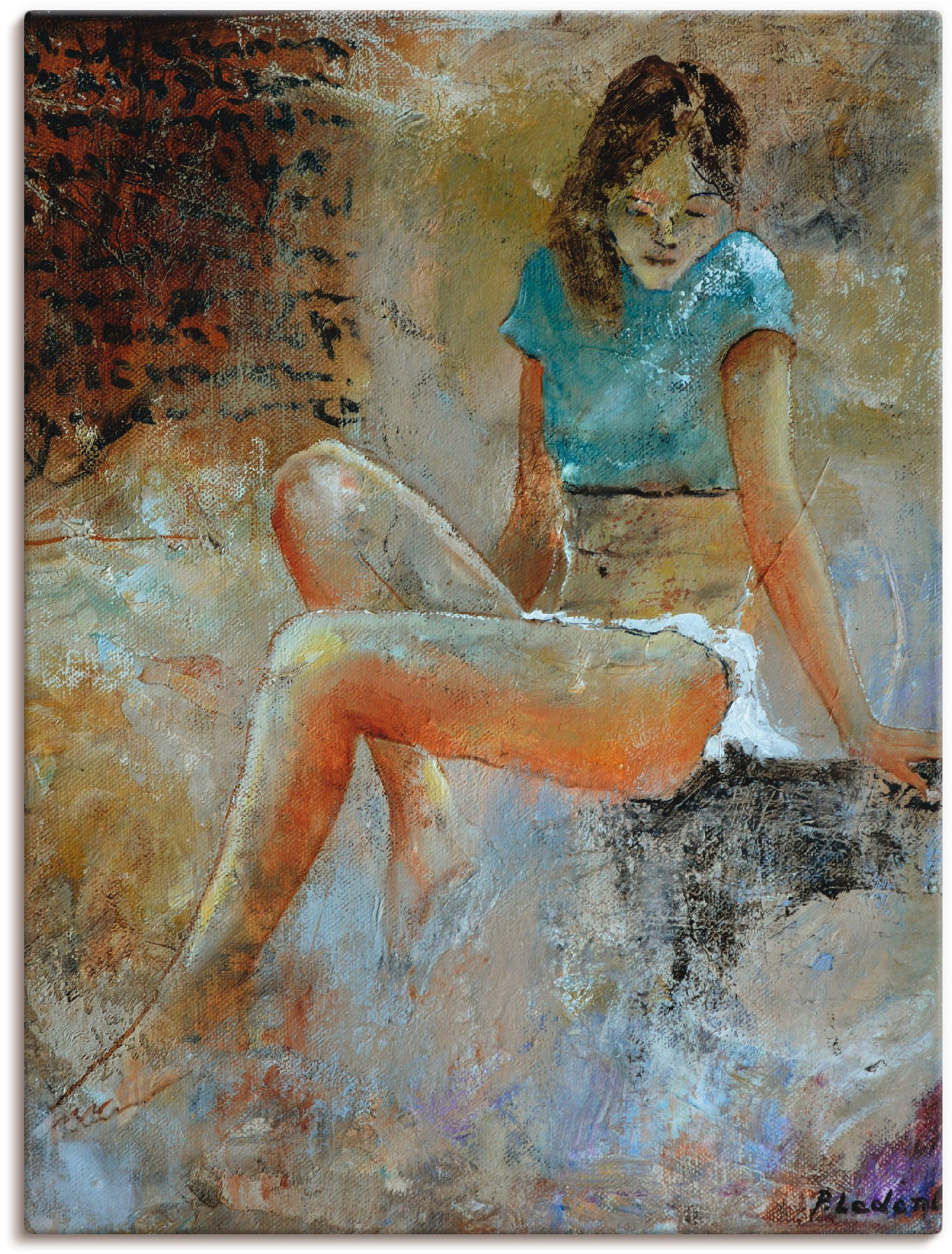 Image of Artland Leinwandbild "Junges Mädchen" Frau 1 Stk. tlg. auf Holzrahmen gespannt