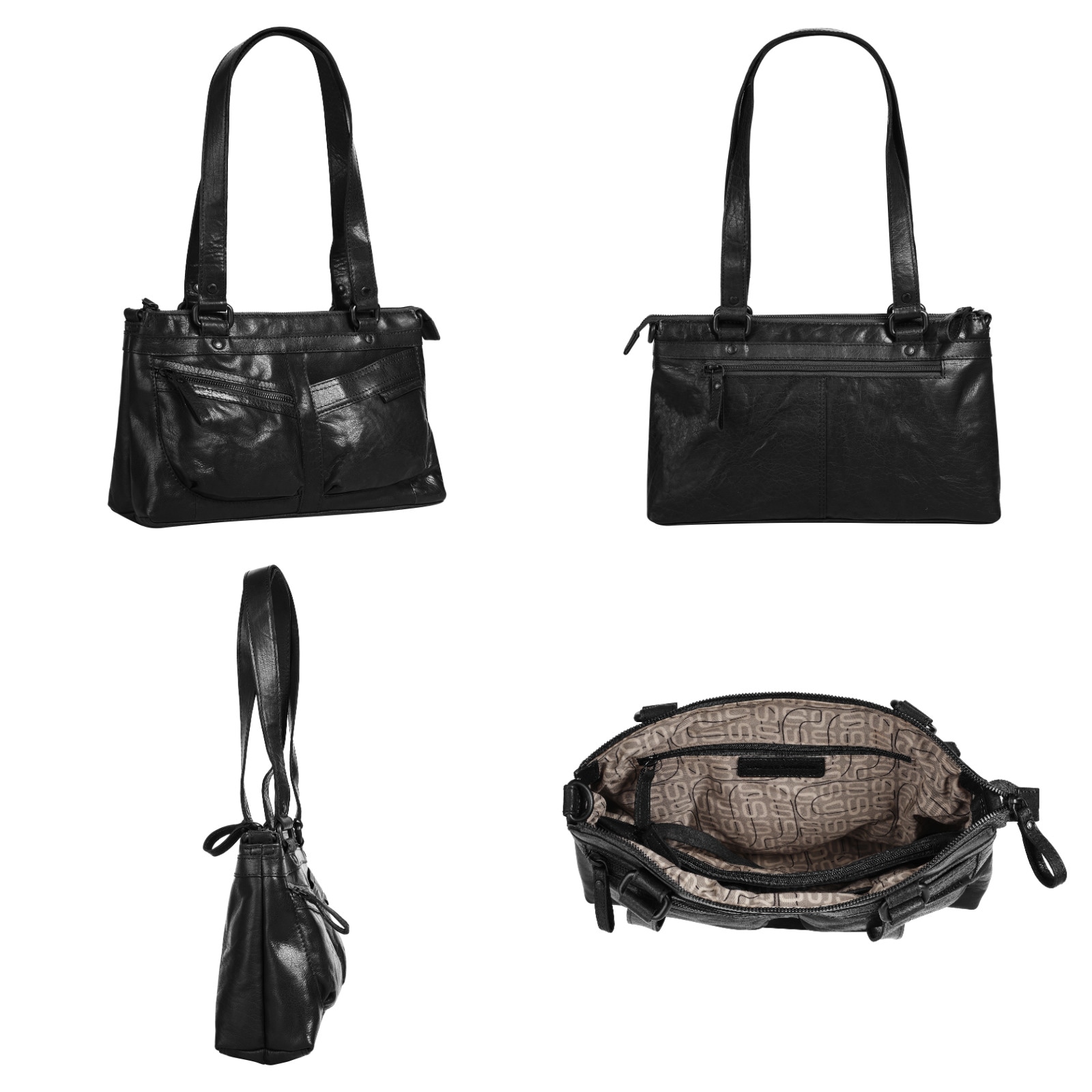 Spikes & Sparrow Henkeltasche, echt Leder