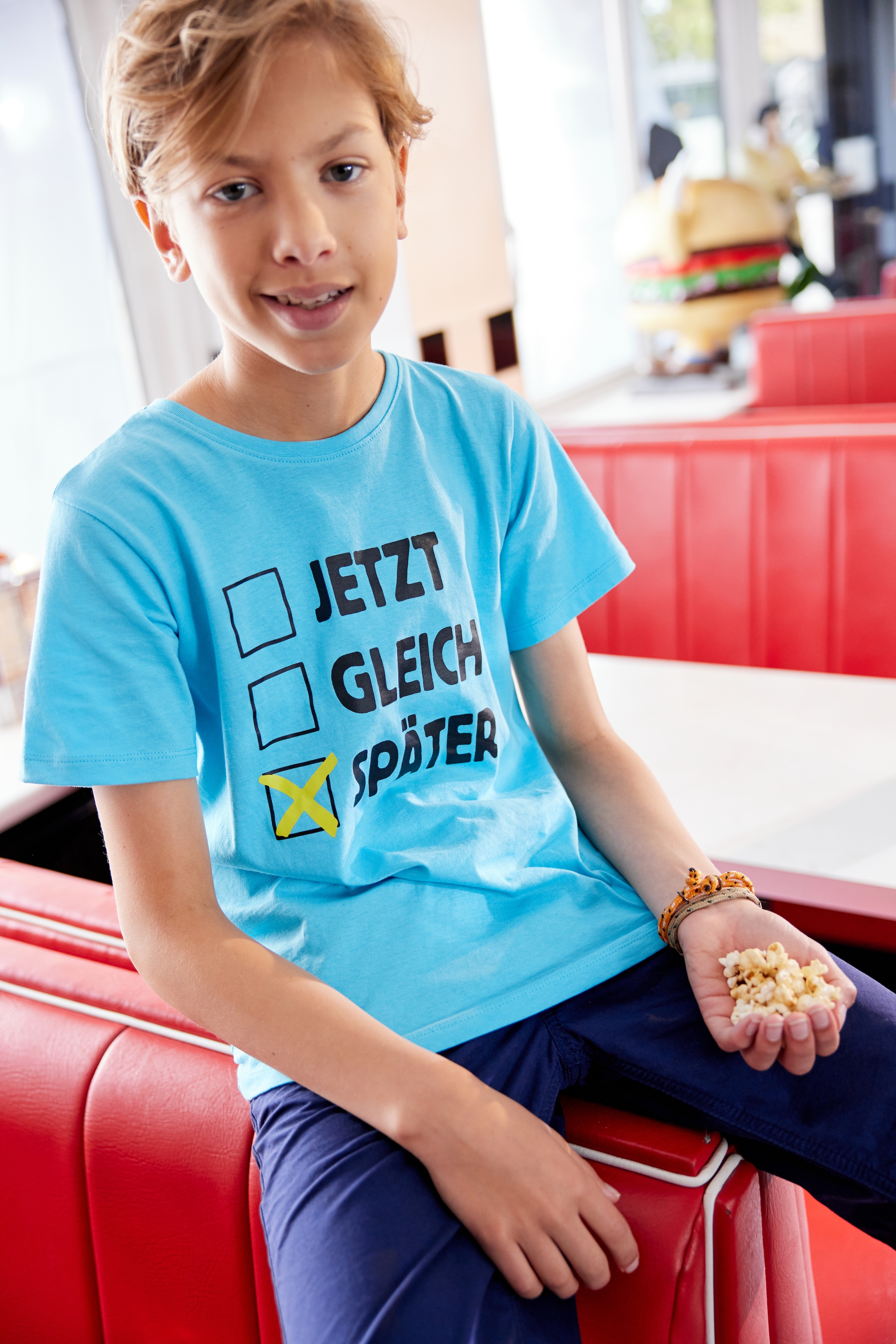 »SPÄTER«, Spruch bestellen versandkostenfrei KIDSWORLD Modische T-Shirt