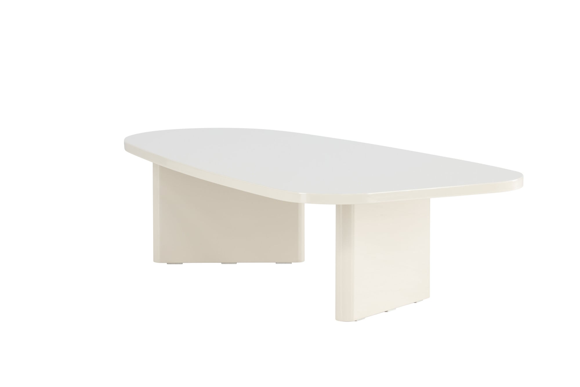 Venture Home Couchtisch »Grönvik, ovaler Couchtisch 130 × 65 cm in glänzendem Beige, modern« Sofatisch, MDF, Glanzfinish, oval, sanft geformt, Skandinavisch