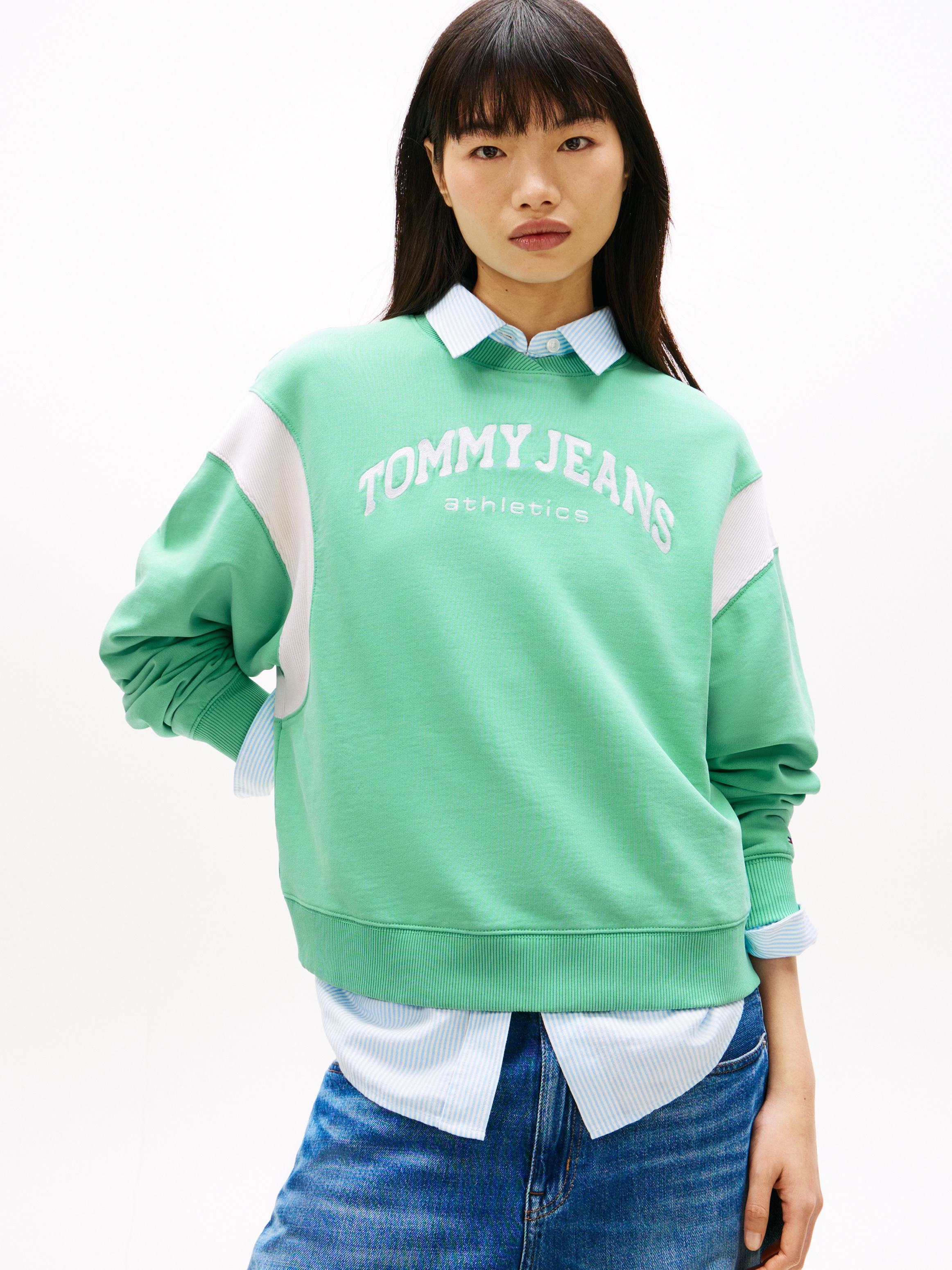 Image of Tommy Jeans Sweatshirt "TJW BXY VARSITY CREW", im Boxy Fit, Schulter-Details