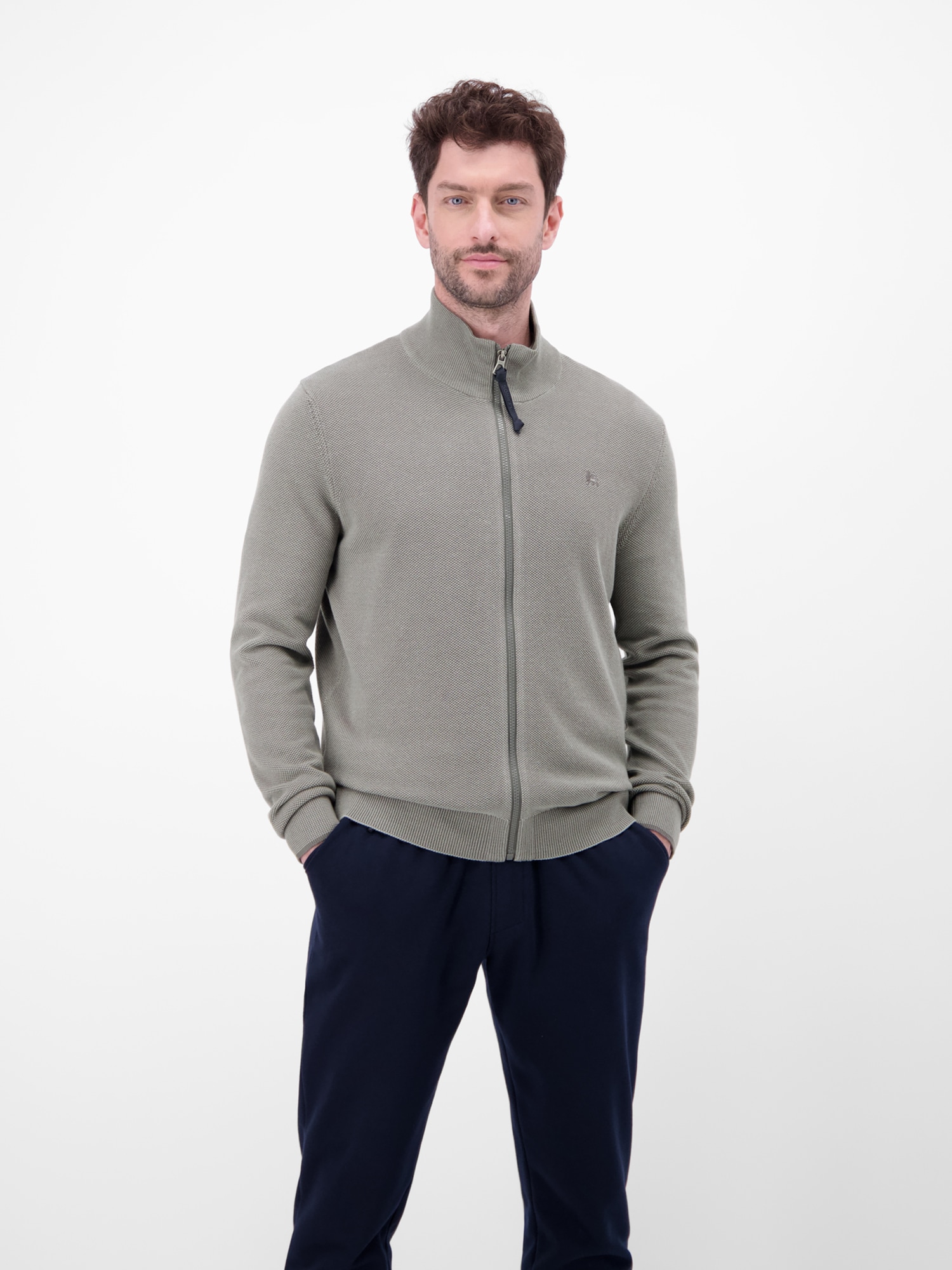 LERROS Veste en tricot »Strickjacke mit Stehkragen in 2-Tone-Optik«