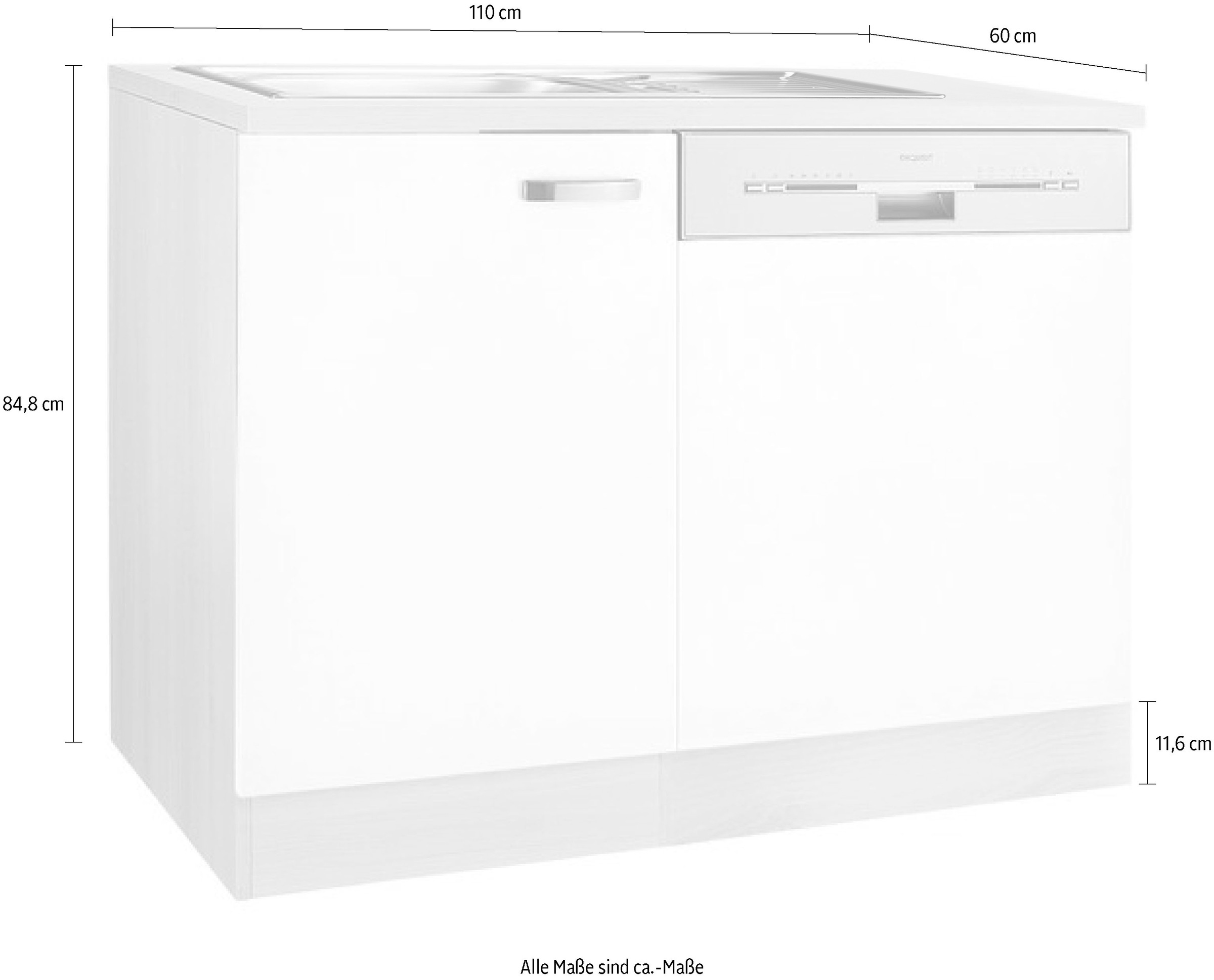 OPTIFIT Spülenschrank »Faro«, mit Tür/Sockel für Geschirrspüler