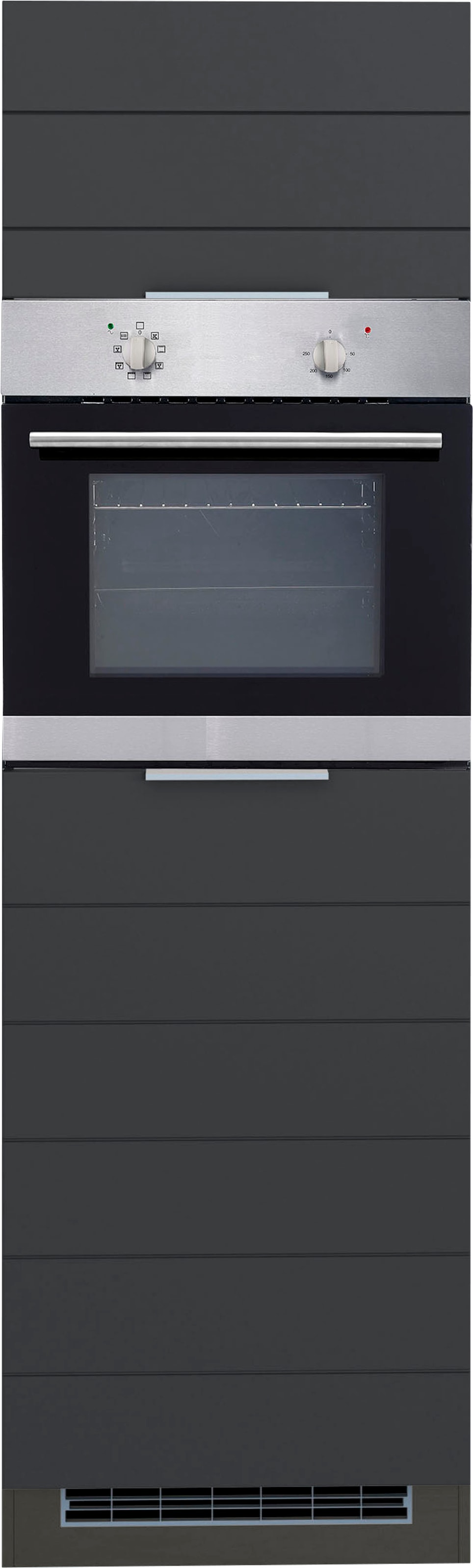 KOCHSTATION Backofen/Kühlumbauschrank »KS-Luhe« 60 cm breit, hochwertige MDF-Fronten mit waagerechter Lisene