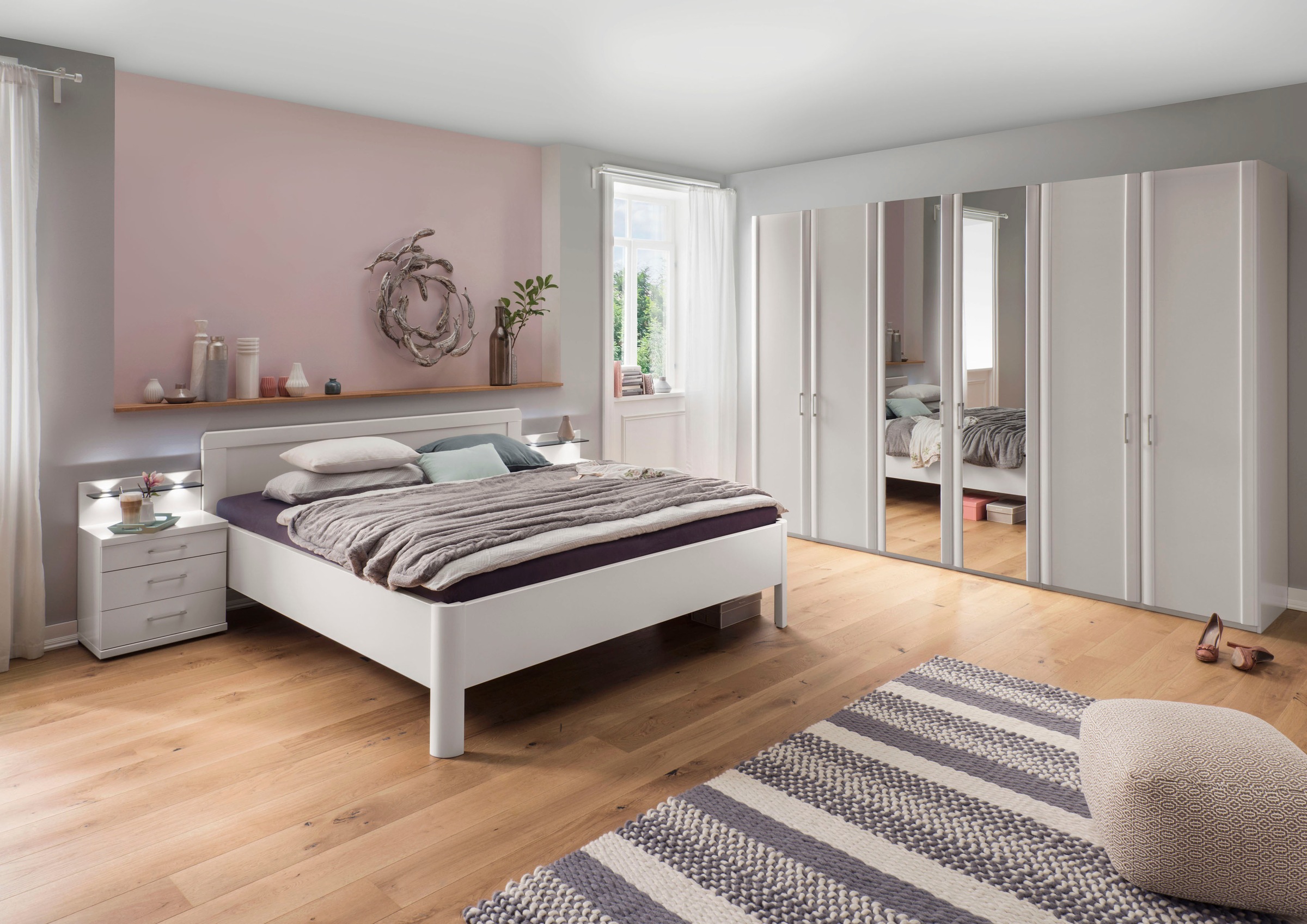 WIEMANN Holzbett »Bern, Bettgestell, Bettrahmen, für Schlafzimmer«, (4-fache Liegehöhenverstellung, MADE IN GERMANY), verschiedene Grössen und Farben, in Komforthöhe