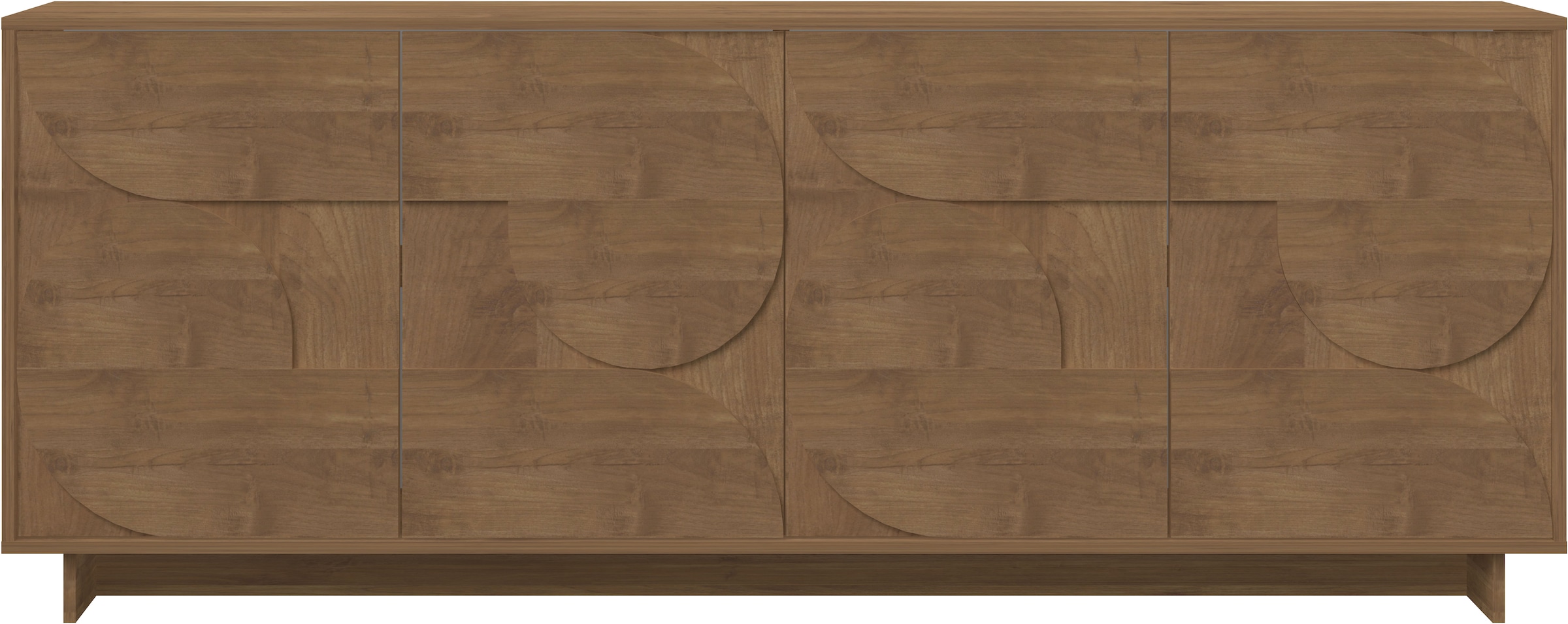 Home affaire Buffet »Zen, 205 cm breit, 4 Türen, Anrichte, Kommode, Stauraumschrank« ouverture par pression, façades 3D, structure bois Mercure, beaucoup de rangement,