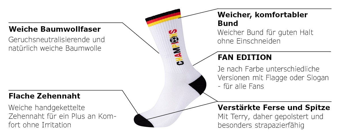 Camano Chaussettes de tennis 4 Paar, 