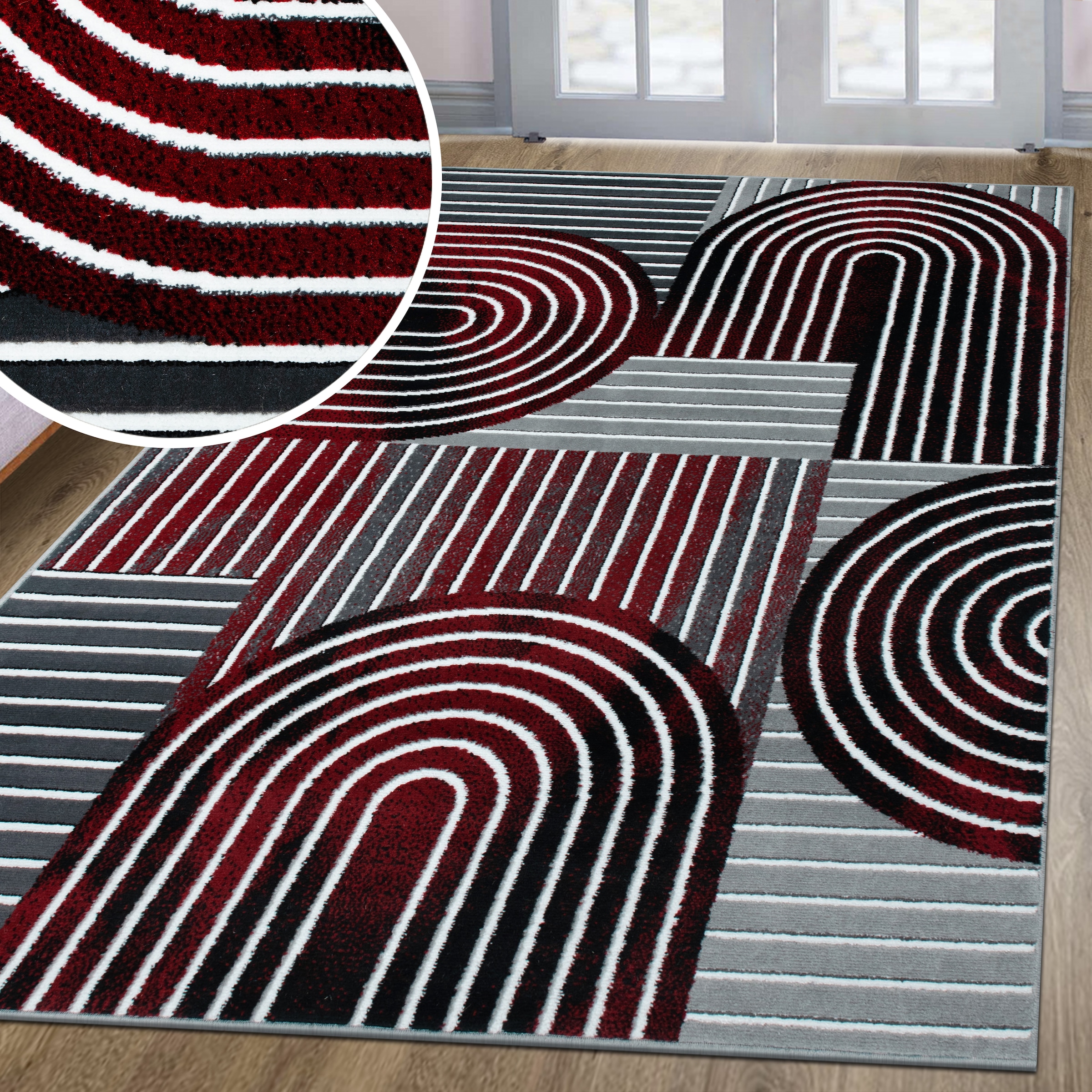 GOODproduct Teppich »Lysandra« rechteckig 8 mm Höhe 3D-Effekt, softer Kurzflor, pflegeleicht, leichter Glanz, Scandi-Look