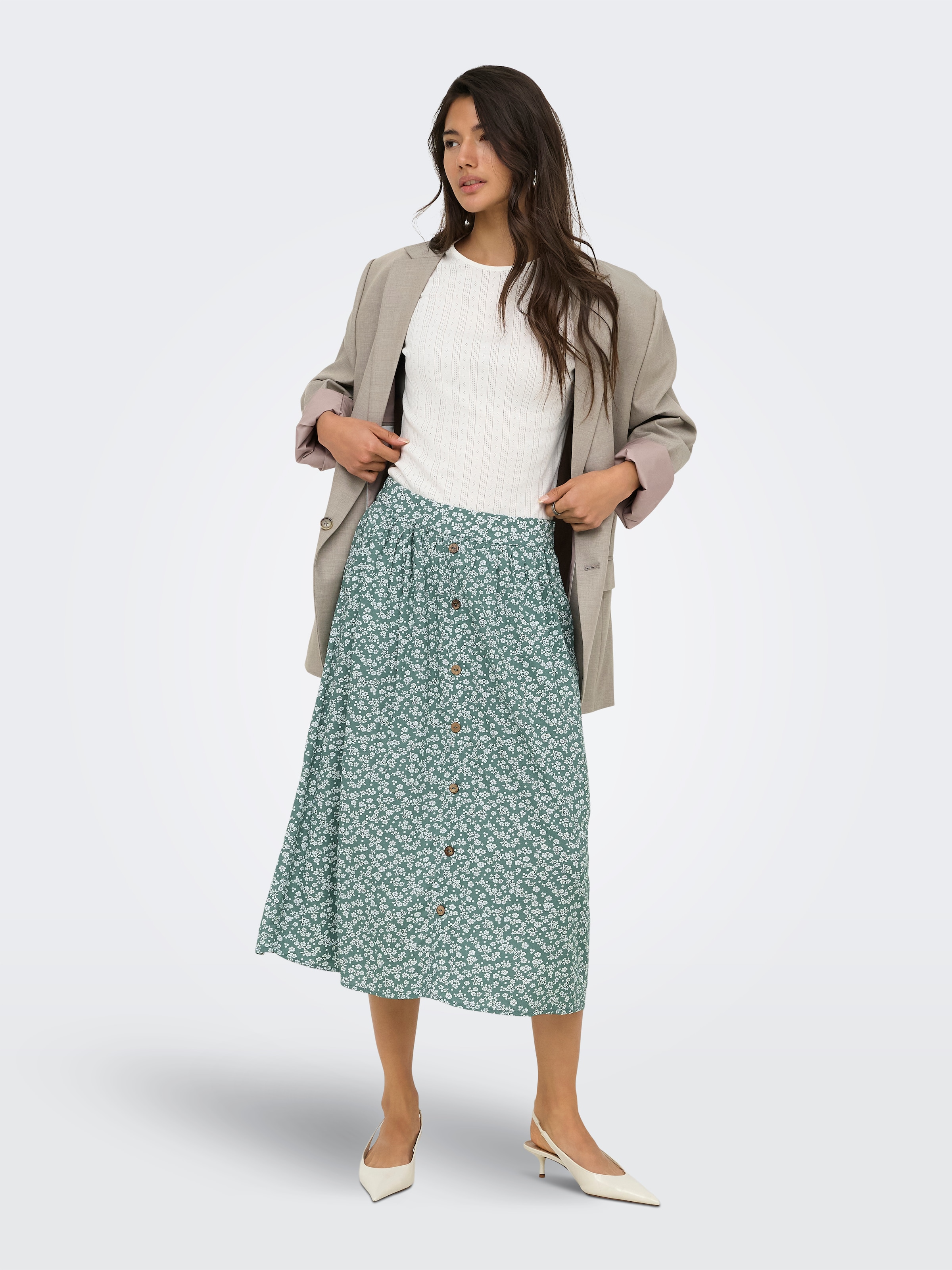 ONLY Sommerrock »ONLMILANO AOP LIFE LONG SKIRT WVN NOOS« Viskose