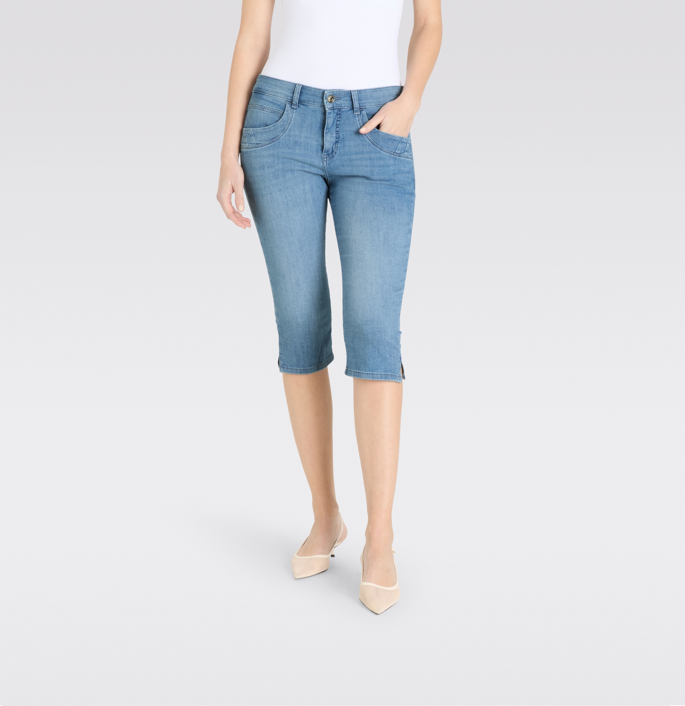 MAC Jeans capri »CAPRI« Eingelegte Zierfalten am Saum