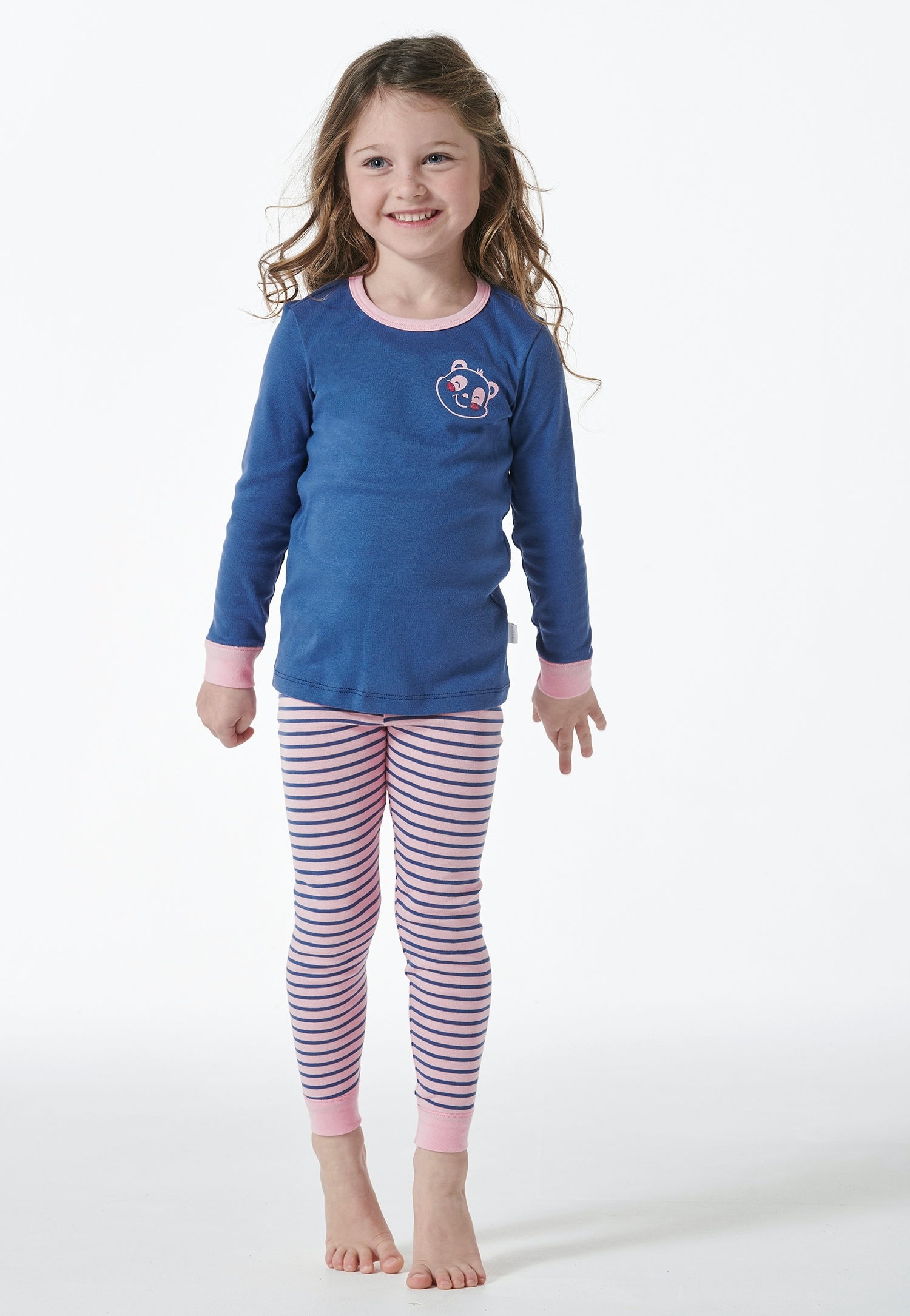 Image of Schiesser Schlafanzug "Girls World" 2 tlg. mit farbigen Kontrastbündchen