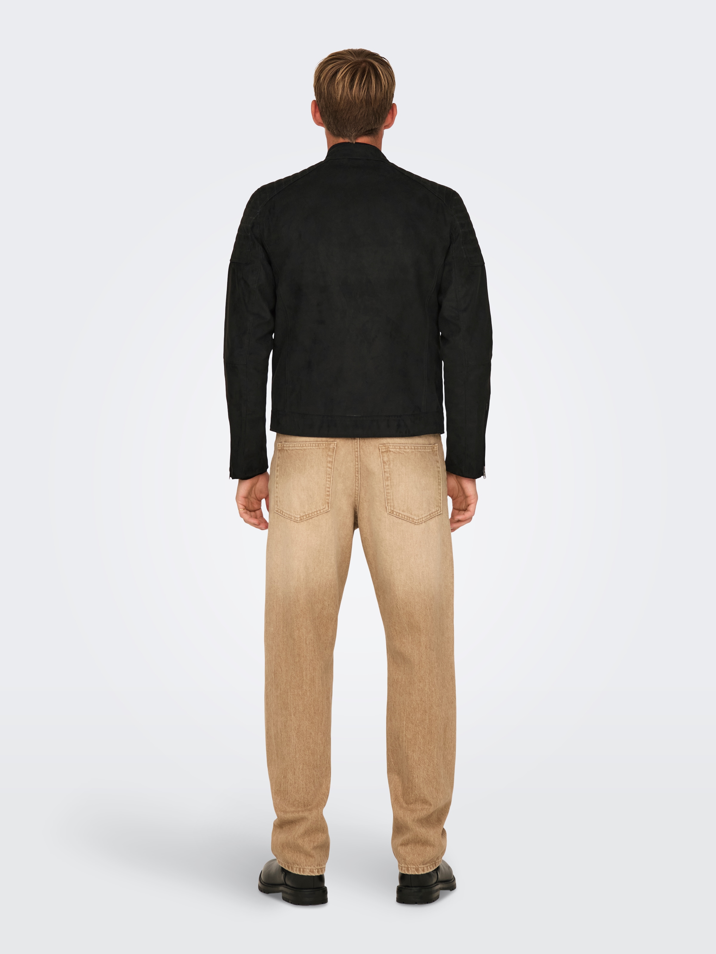 ONLY & SONS Veste en imitation cuir »ONSGUS FAUX SUEDE RACER JACKET OTW NOOS« ohne Kapuze