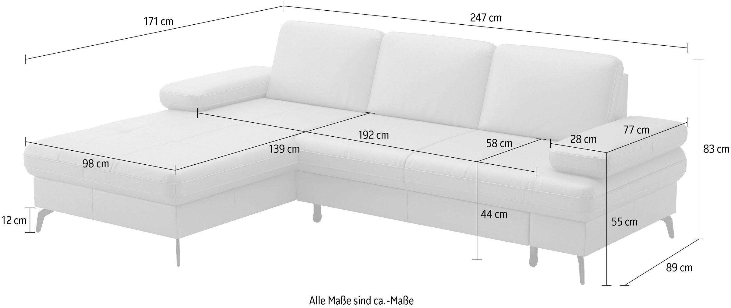 sit&more Ecksofa »Morris Jubi« mit Armteilfunktion & 1 Zierkissen, optional Bettfunktion