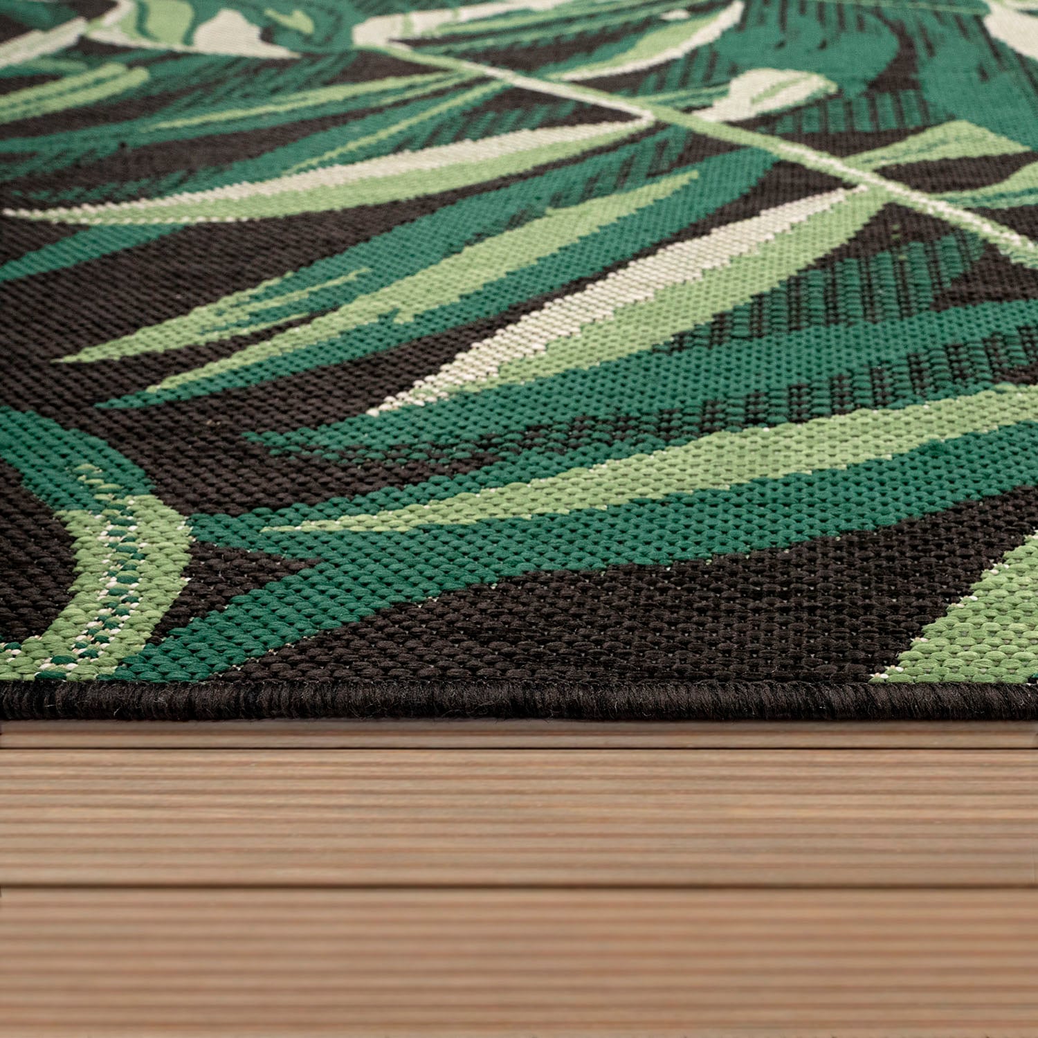 Paco Home Teppich »Ostende 551«, rechteckig, Flachgewebe, Motiv Palmenblätter, In- und Outdoor geeignet