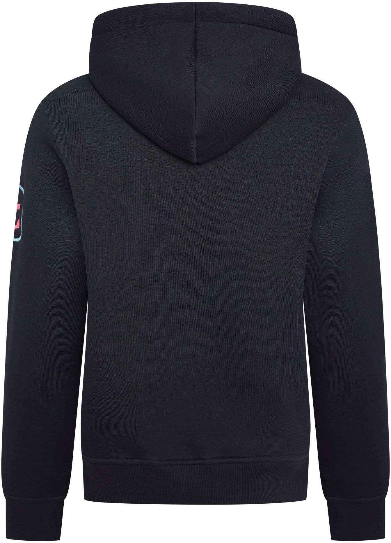 Zwillingsherz Sweatshirt, mit Kapuze, Frontprint, Neondetail