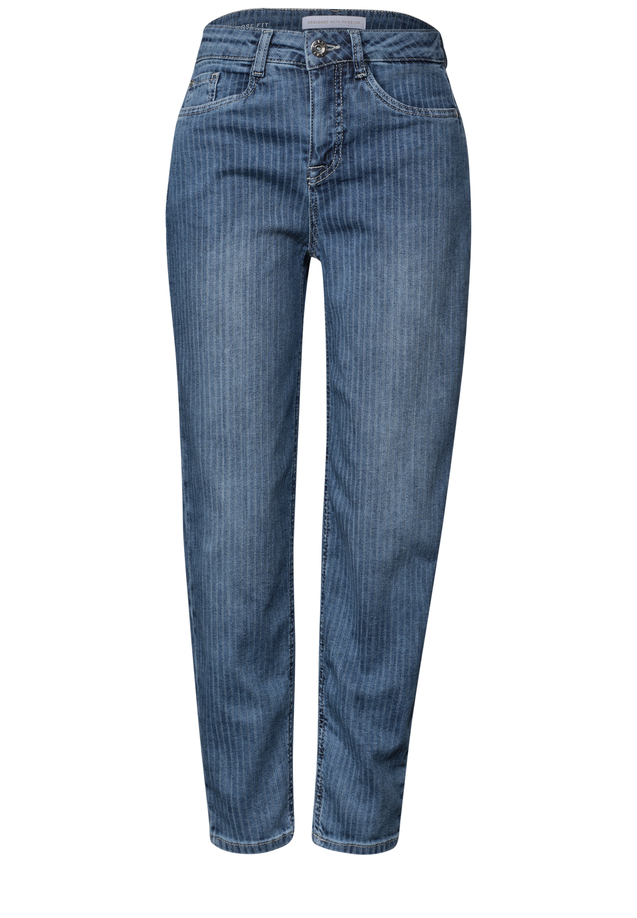 STREET ONE Jeans loose fit »Style Karlie« Avec pantalons barrel leg et effet rayé