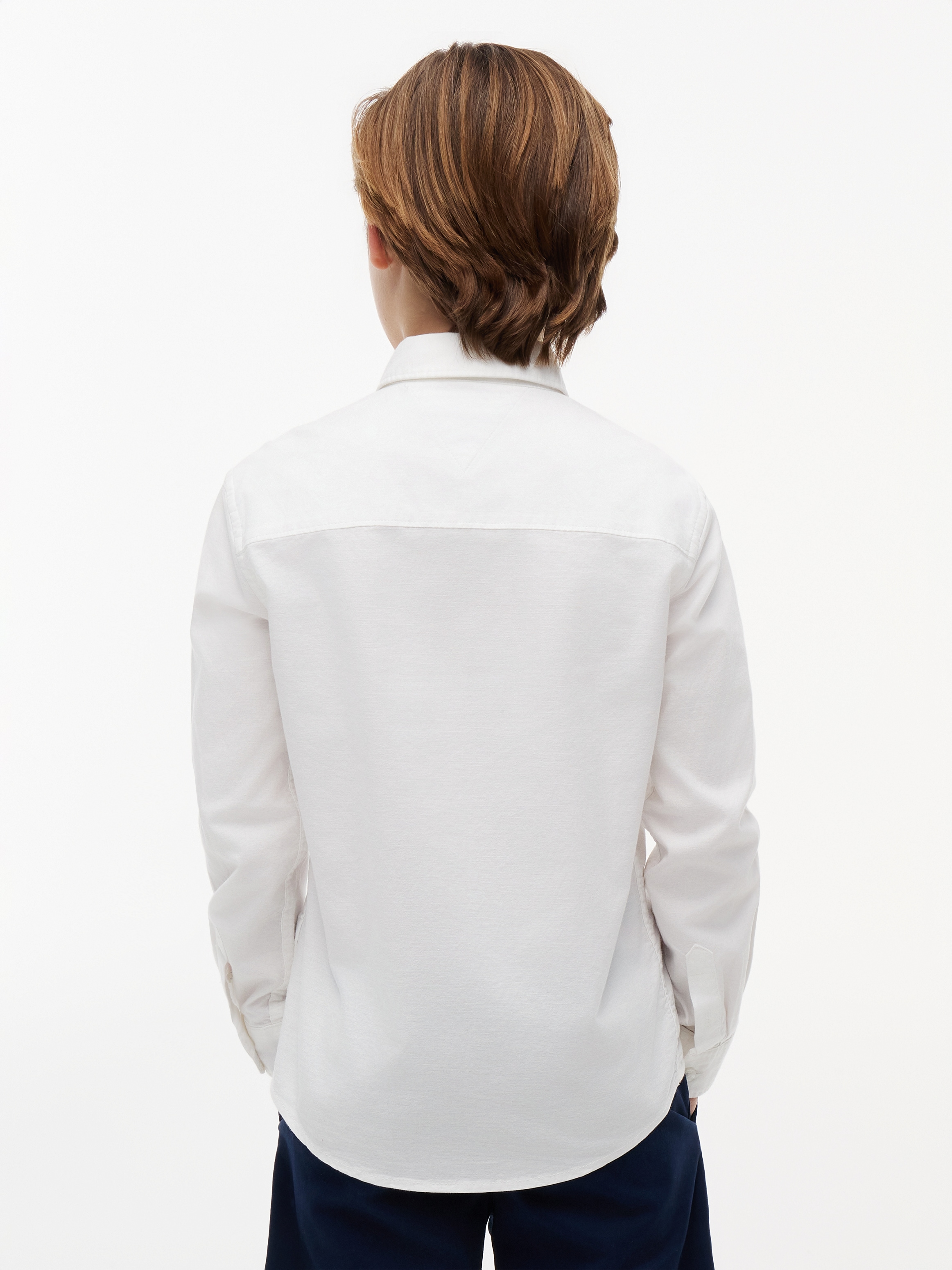 Tommy Hilfiger Chemise à manches longues »BOYS STRETCH OXFORD SHIRT L/S« Enfants jusqu’à 16 ans, col boutonné, manches longues, drapeau logo