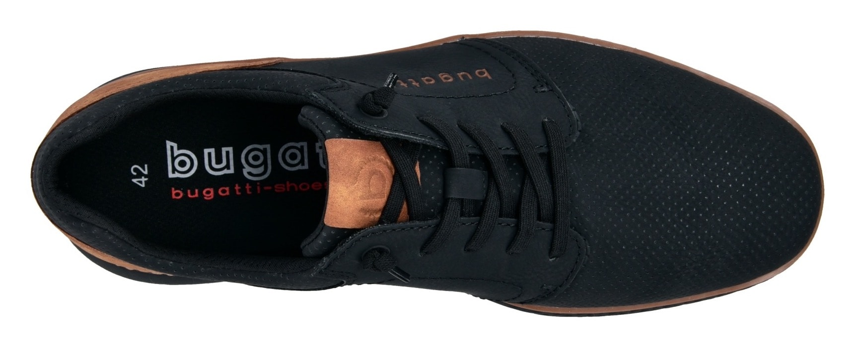 bugatti Slip-On Sneaker, Halbschuh, Freizeitsneaker mit Perforation, elastische Schnürsenkel