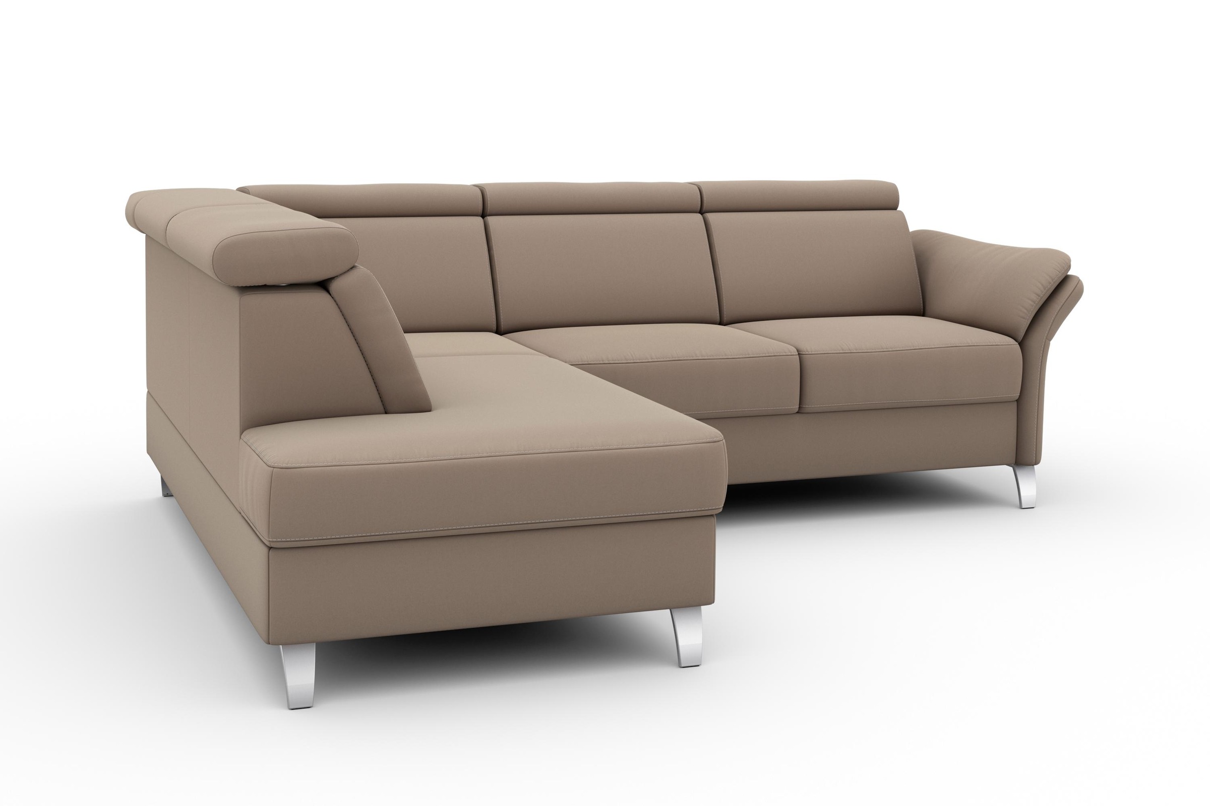 sit&more Ecksofa »Vincenzo L-Form« inklusive Kopfteilverstellung, wahlweise mit Bettfunktion, Bettkasten