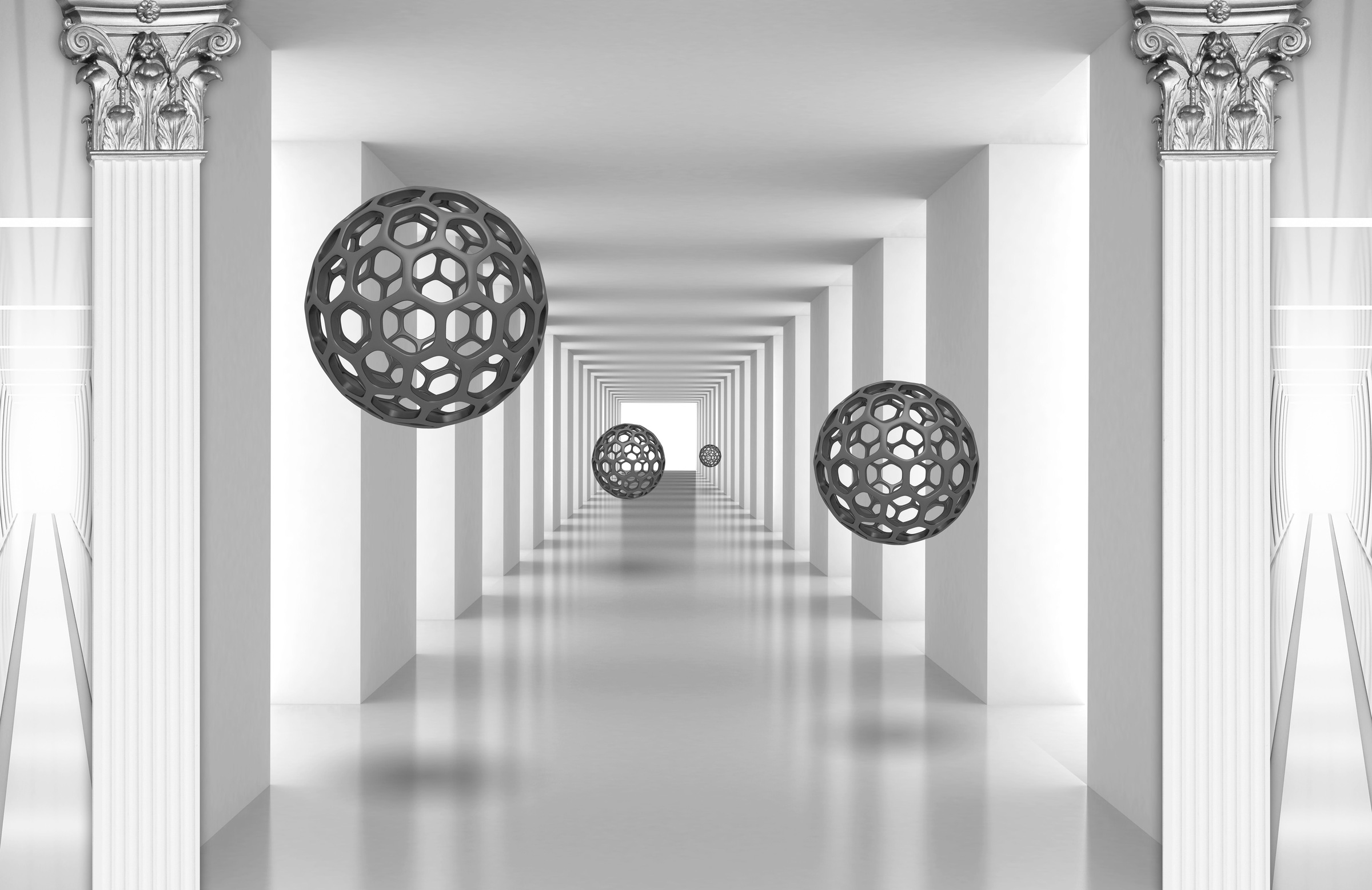 Image of Papermoon Fototapete »3D ABSTRAKT PASSAGE SKULPTUREN«, Vliestapete, hochwertiger Digitaldruck, inklusive Kleister bei Ackermann Versand Schweiz