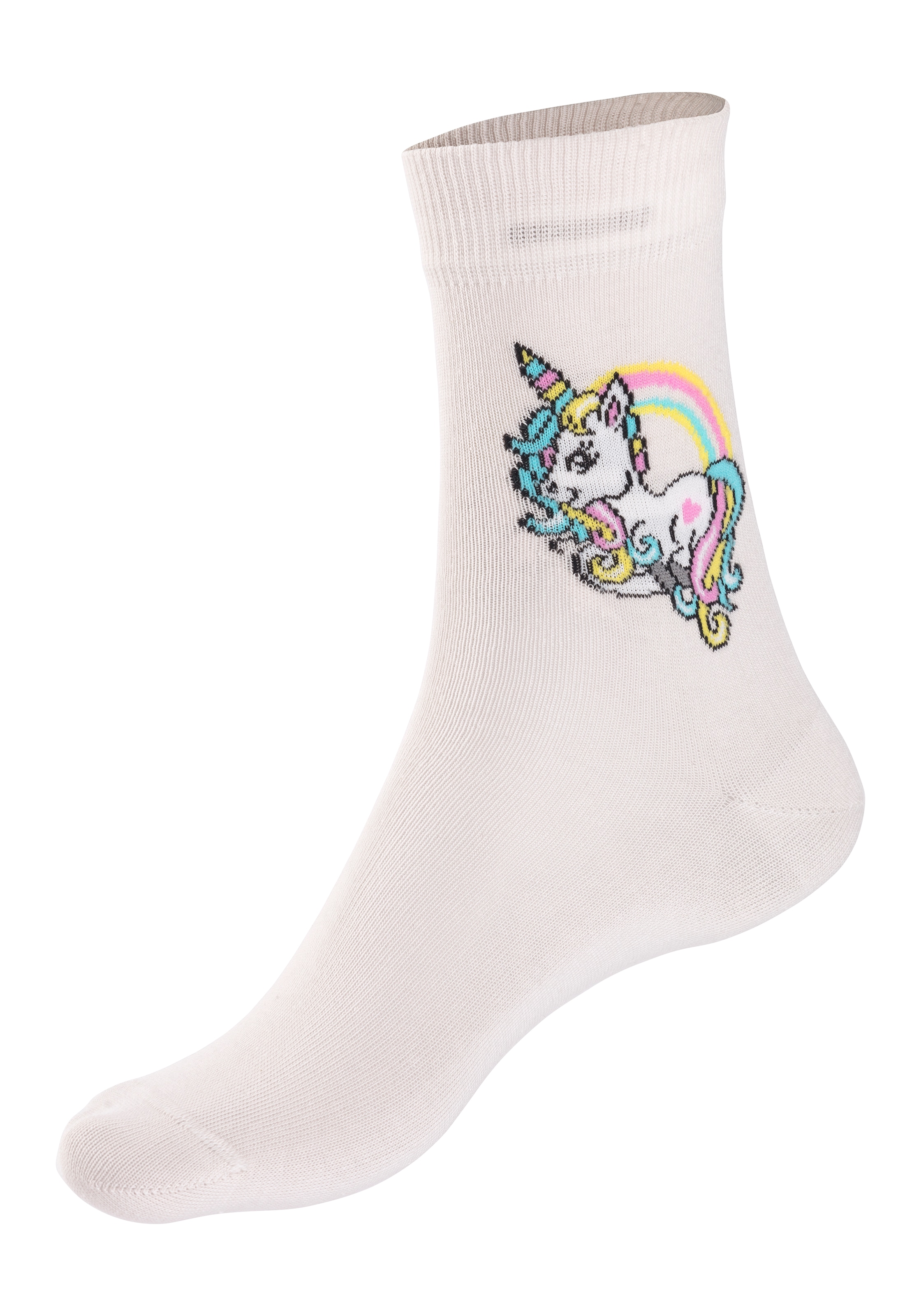 H.I.S Basicsocken, (Packung, 4 Paar), mit Einhorn Motiven