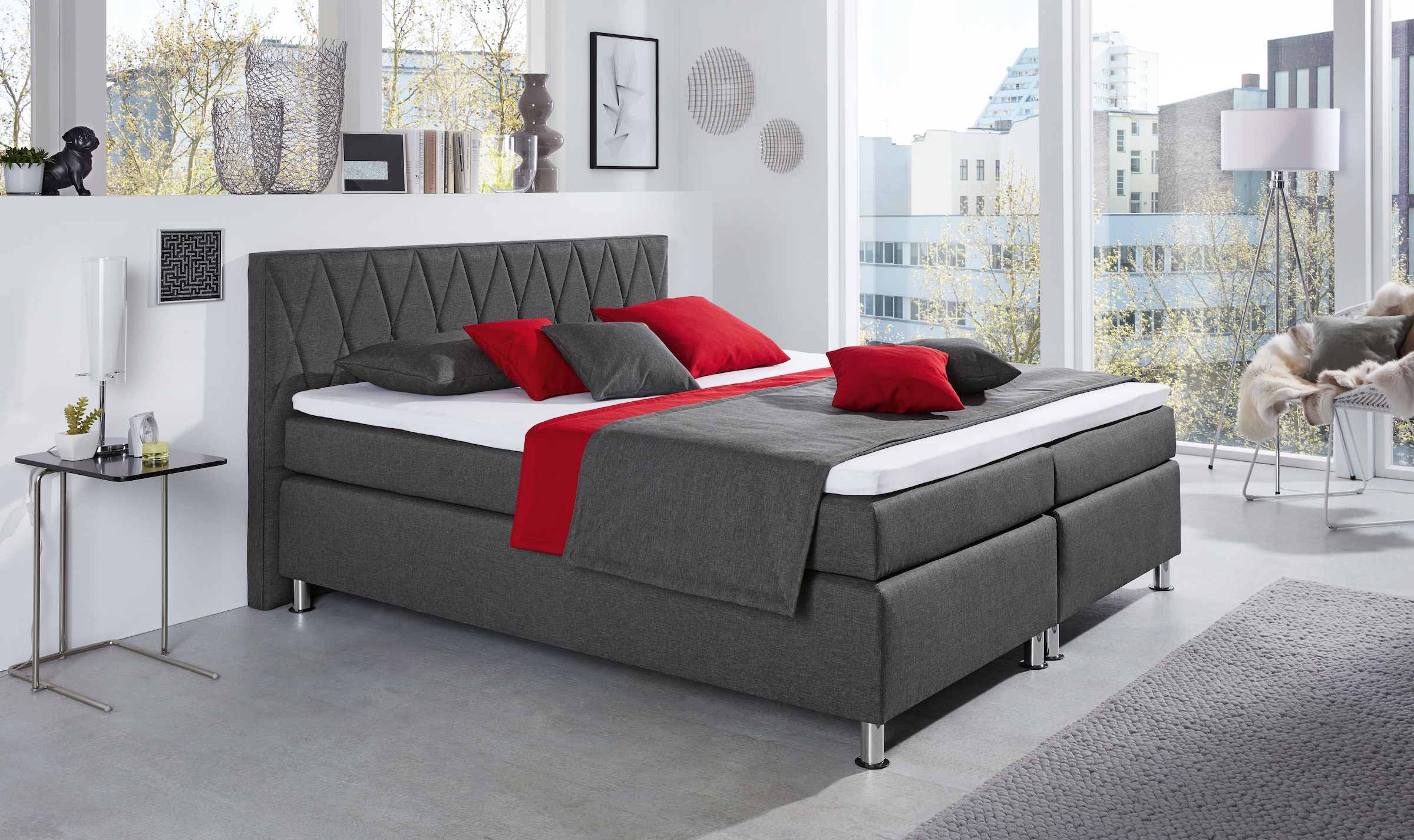 hapo Lit boxspring »ATLANTA« Surmatelas vendu séparément !,  disponible en différentes largeurs, couleurs et types de matelas