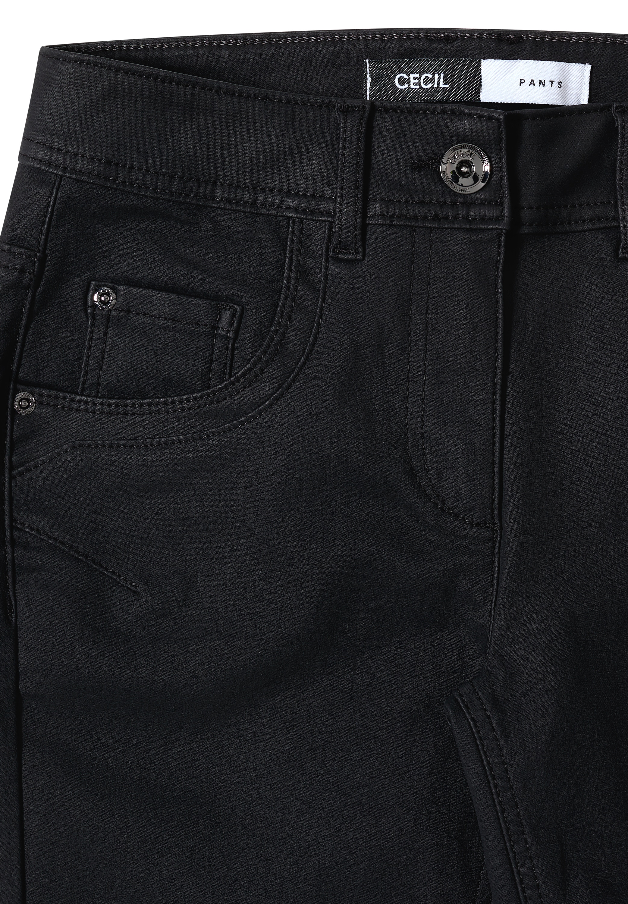 Cecil Pantalon 5 poches »Style Toronto«  im Leder-Look, mit leicht glänzender Beschichtung