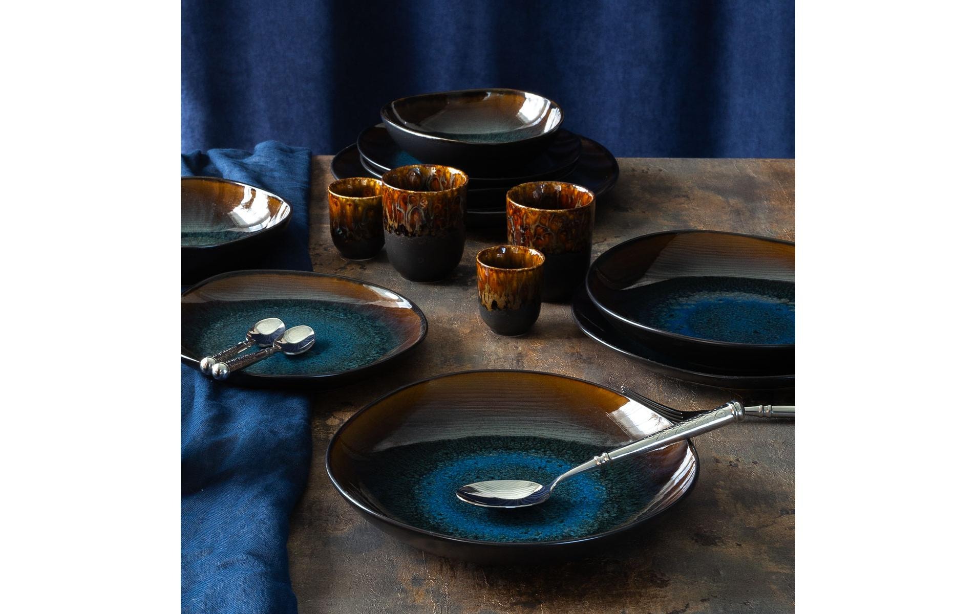   Speiseteller »Lunasol Elements Amber Eye Organic 12-tlg.« Teller-Set