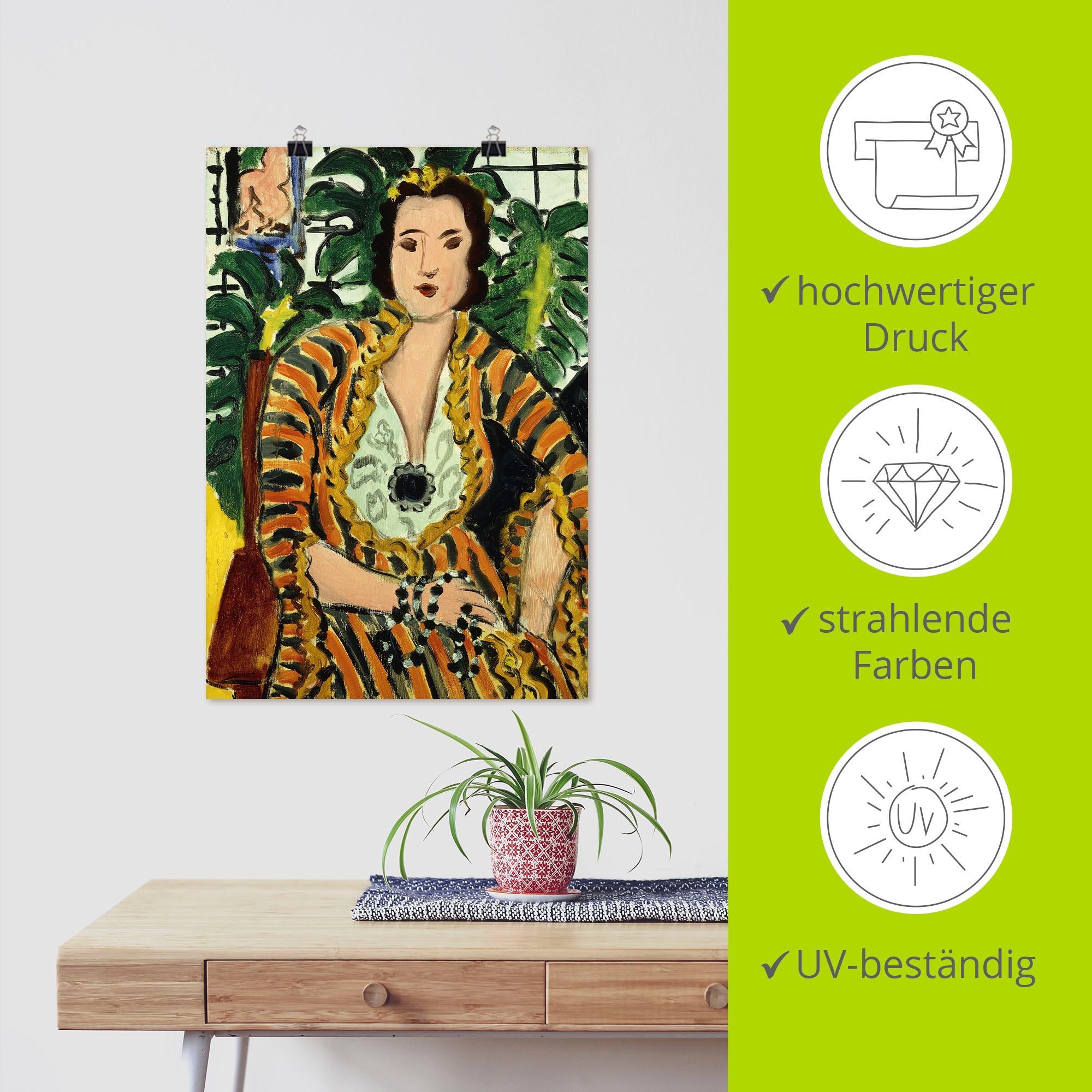 Artland Wandbild »Dame mit blauem Schmuckstück. 1937« Bilder von Frauen 1 Stk. tlg. als Alubild, Leinwandbild, Poster, Wandaufkleber in verschied. Grössen