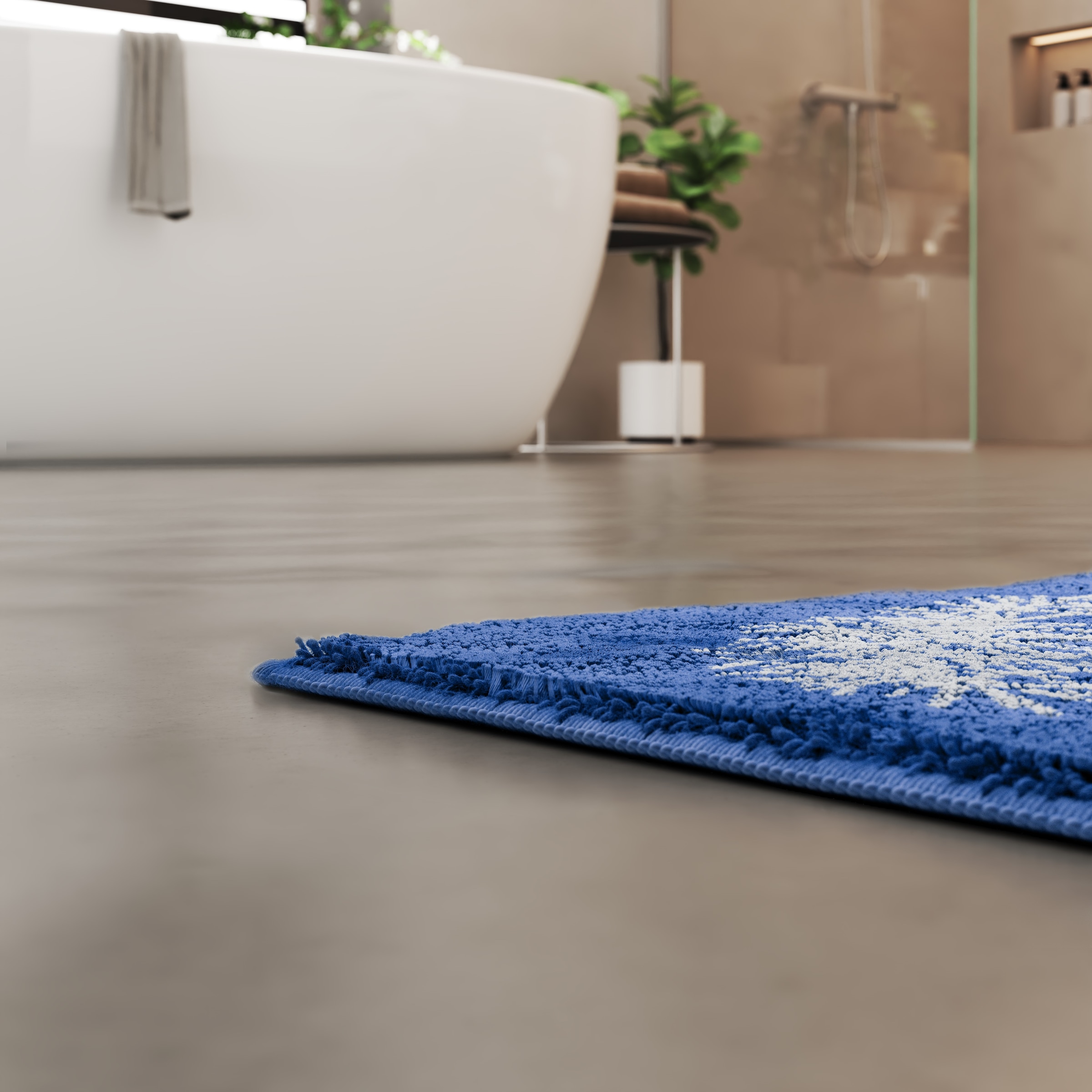Grund Badematte »Pusteblume, Badvorleger, Badezimmer Teppich, sehr weich«, rutschhemmend beschichtet, schnell trocknend-fussbodenheizungsgeeignet, weiche Haptik, auch als 2-teiliges Set erhältlich, Made in Europe