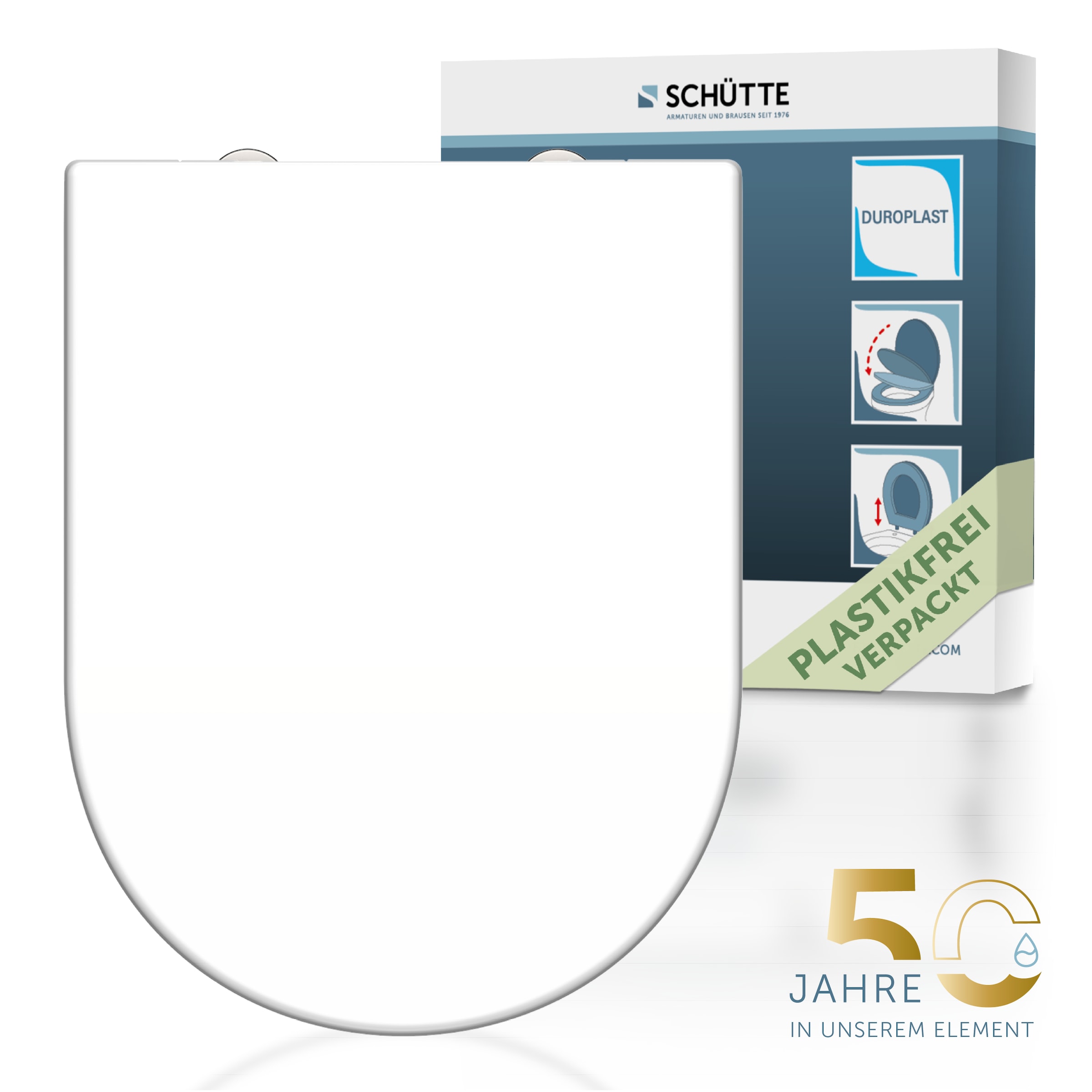 Image of Schütte WC-Sitz "WHITE" Duroplast, Absenkautomatik, Schnellverschluss, belastbar bis 150 kg